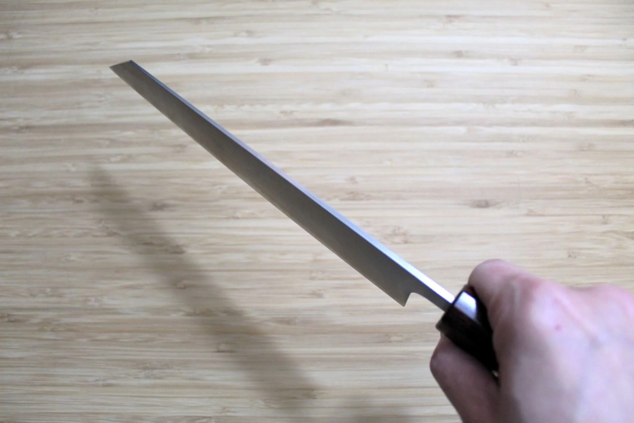 OUL Kengata Gyuto White Steel #1 210 mm / 8.2" Keyaki Handle - Image 11