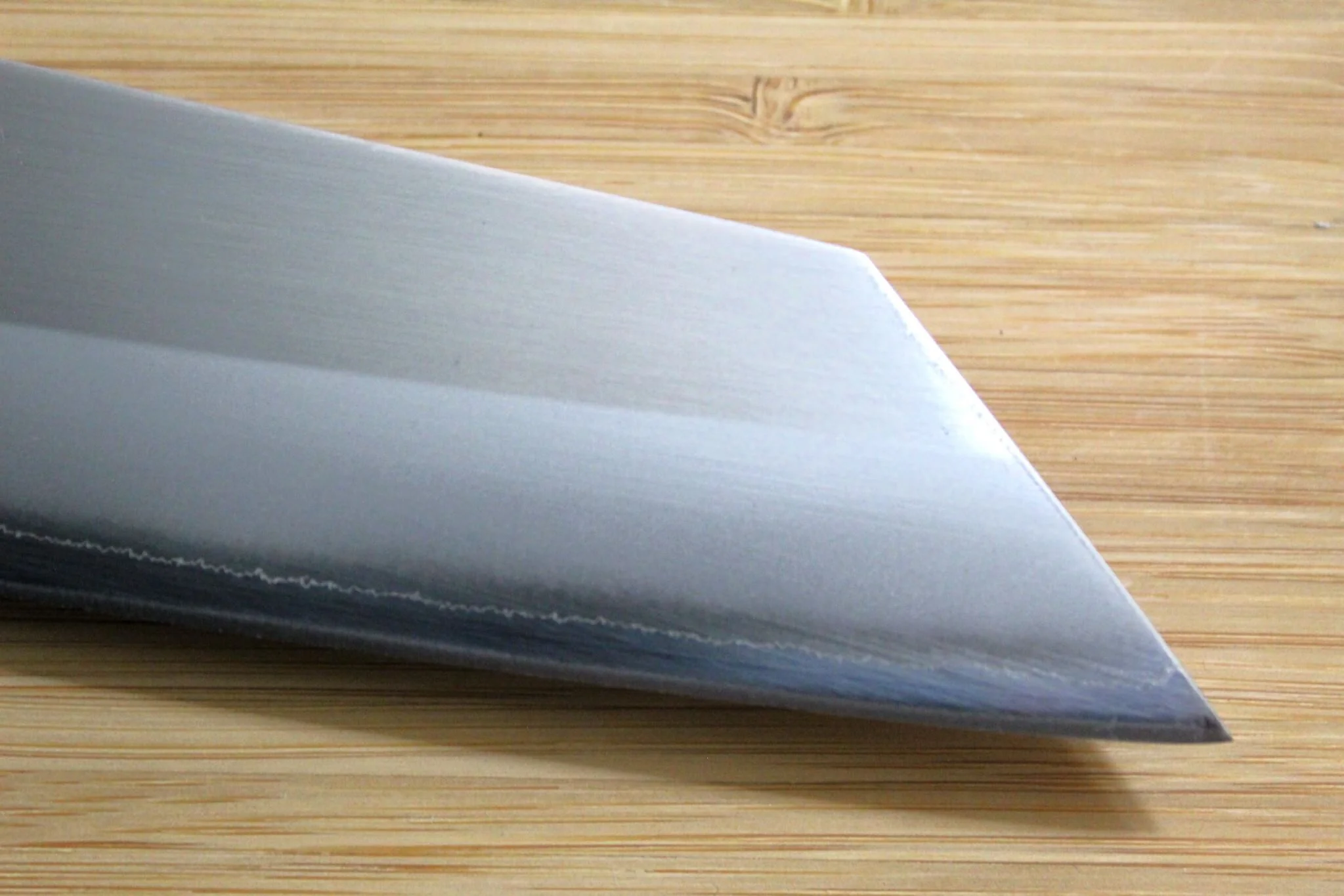 OUL Kengata Gyuto White Steel #1 210 mm / 8.2" Keyaki Handle - Image 4