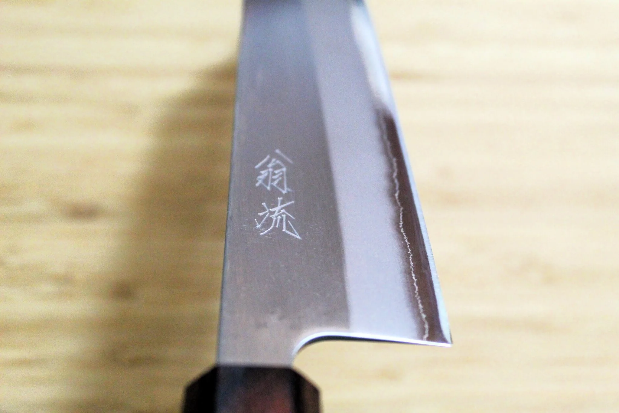 OUL Kengata Gyuto White Steel #1 210 mm / 8.2" Keyaki Handle - Image 9