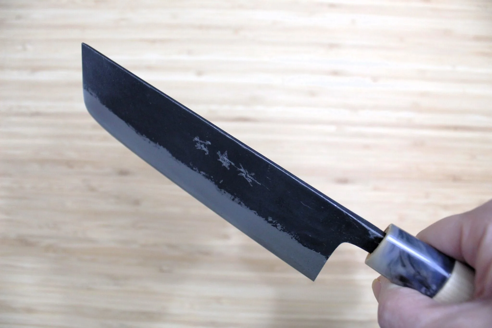 OUL Kurouchi Aogami Nakiri 165 mm / 6.5" Magnolia Handle - Image 9