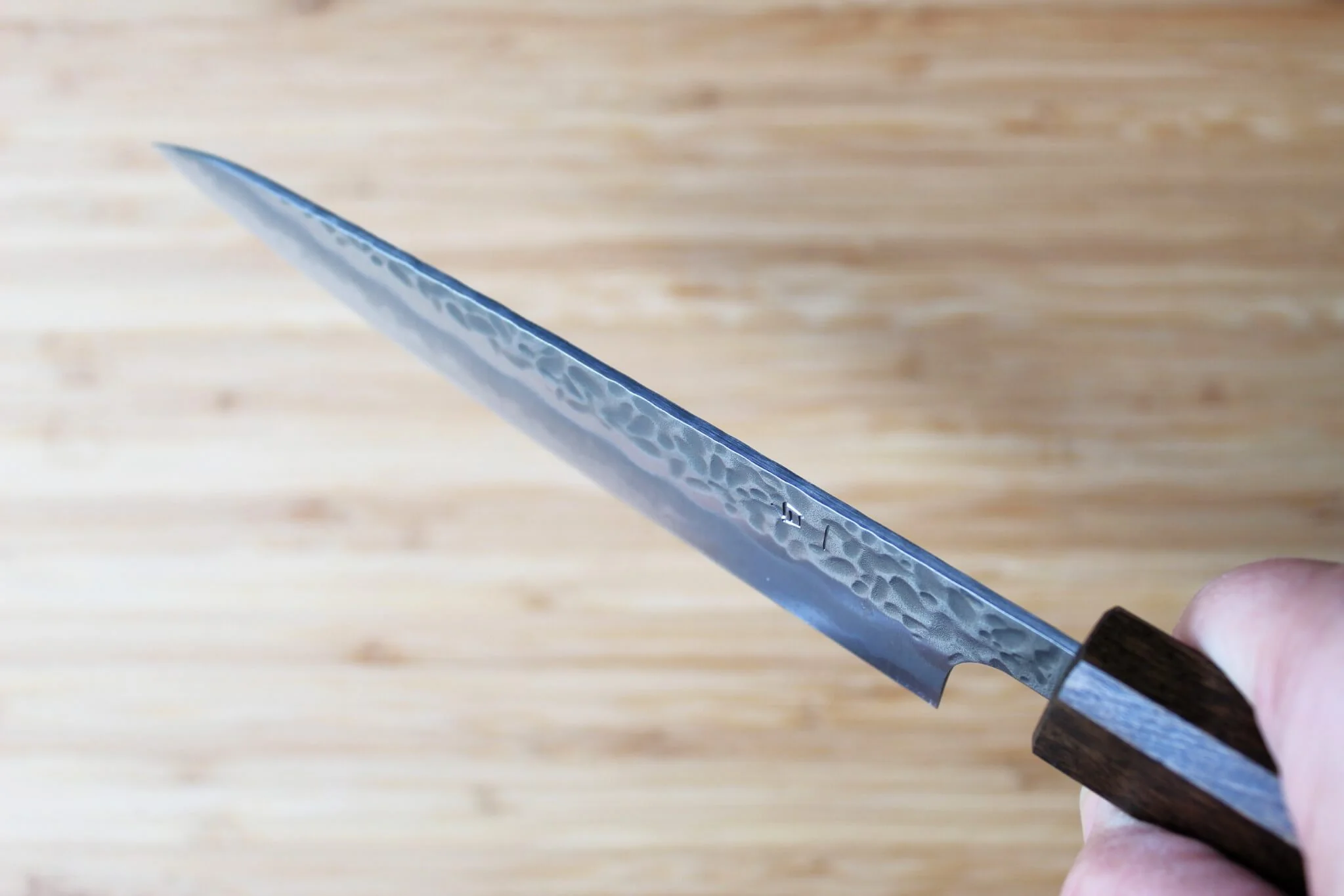 OUL Petty Tsuchime White Steel #1 135 mm / 5.3" Black Oak Handle - Image 11