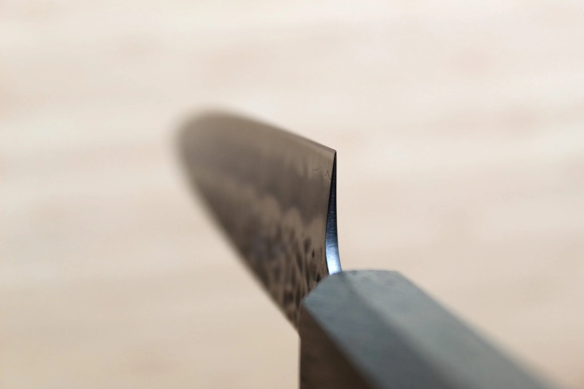 OUL Petty Tsuchime White Steel #1 135 mm / 5.3" Black Oak Handle - Image 9