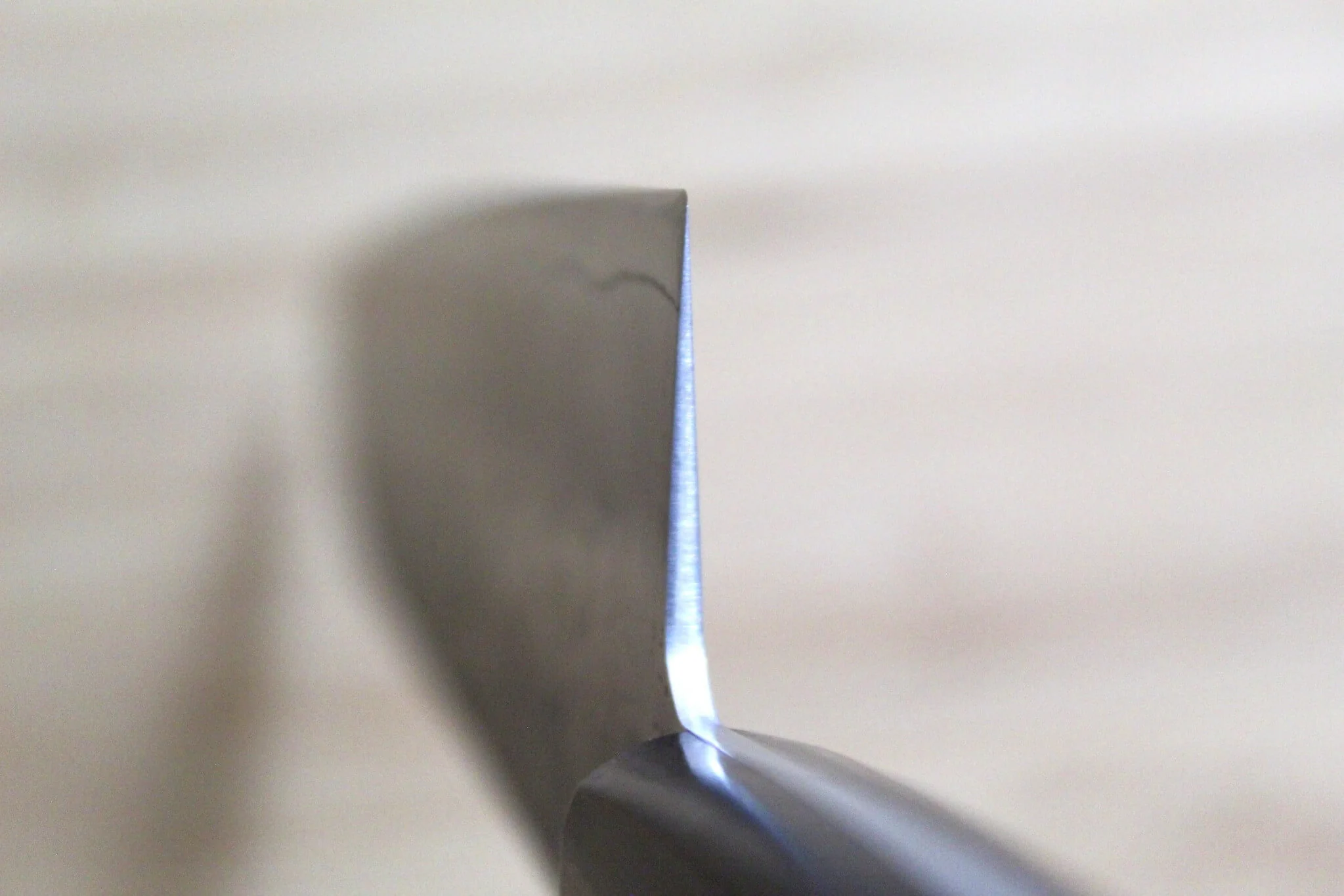 OUL Santoku Ginsan Nashiji 180 mm / 7.1" Purple Handle - Image 9