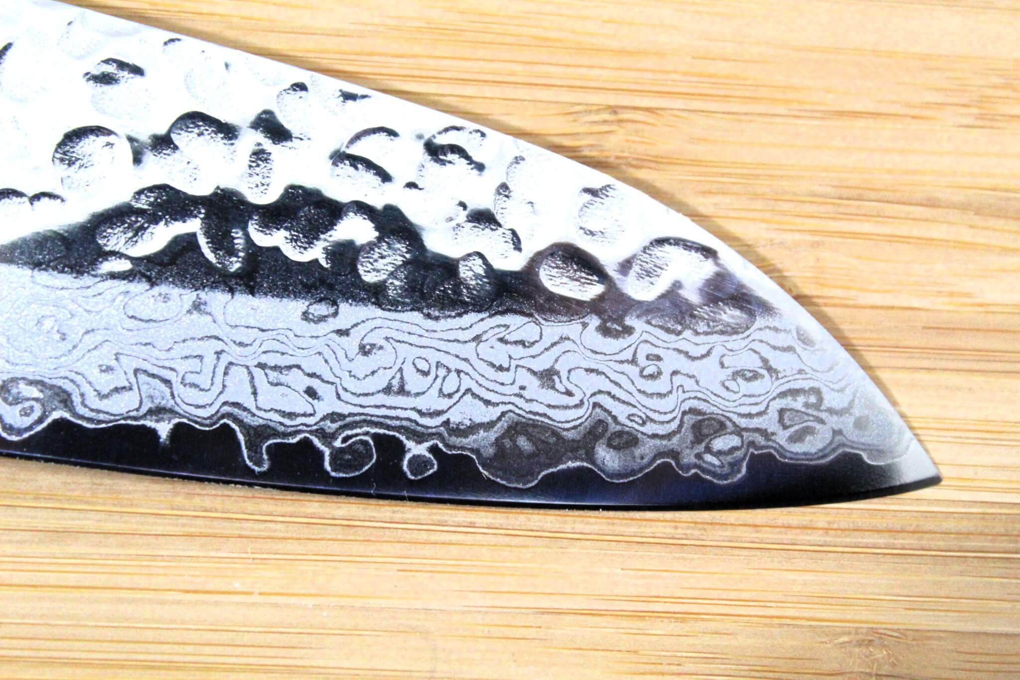 OUL VG-10 Damascus Tsuchime Santoku 180 mm / 7.1" - Image 3