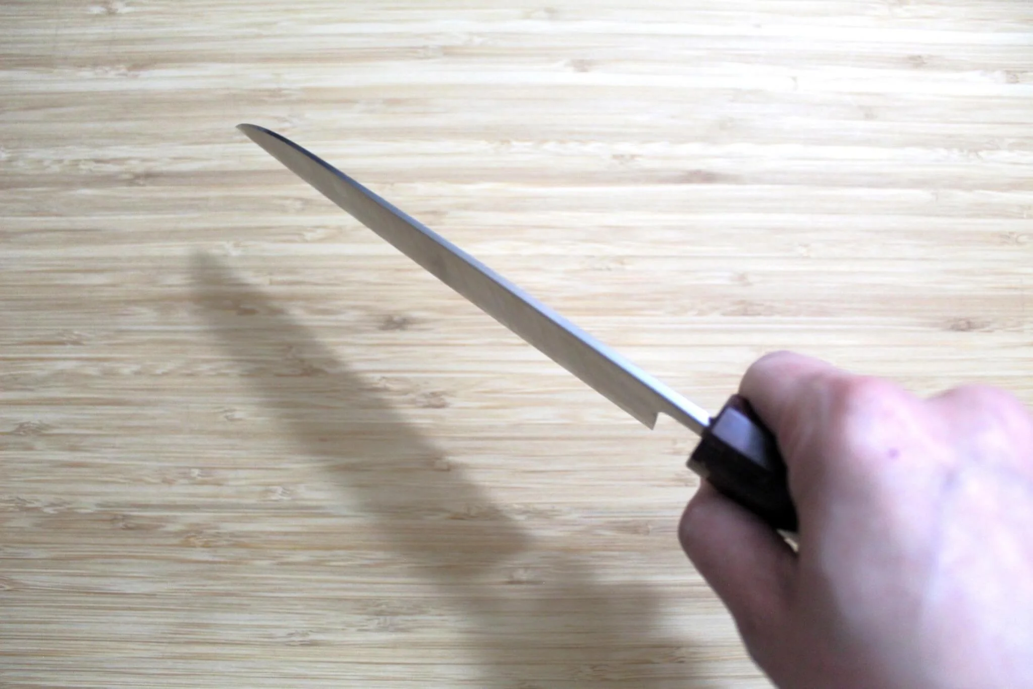 OUL Santoku White Steel #1 165 mm / 6.5" Keyaki Handle - Image 10
