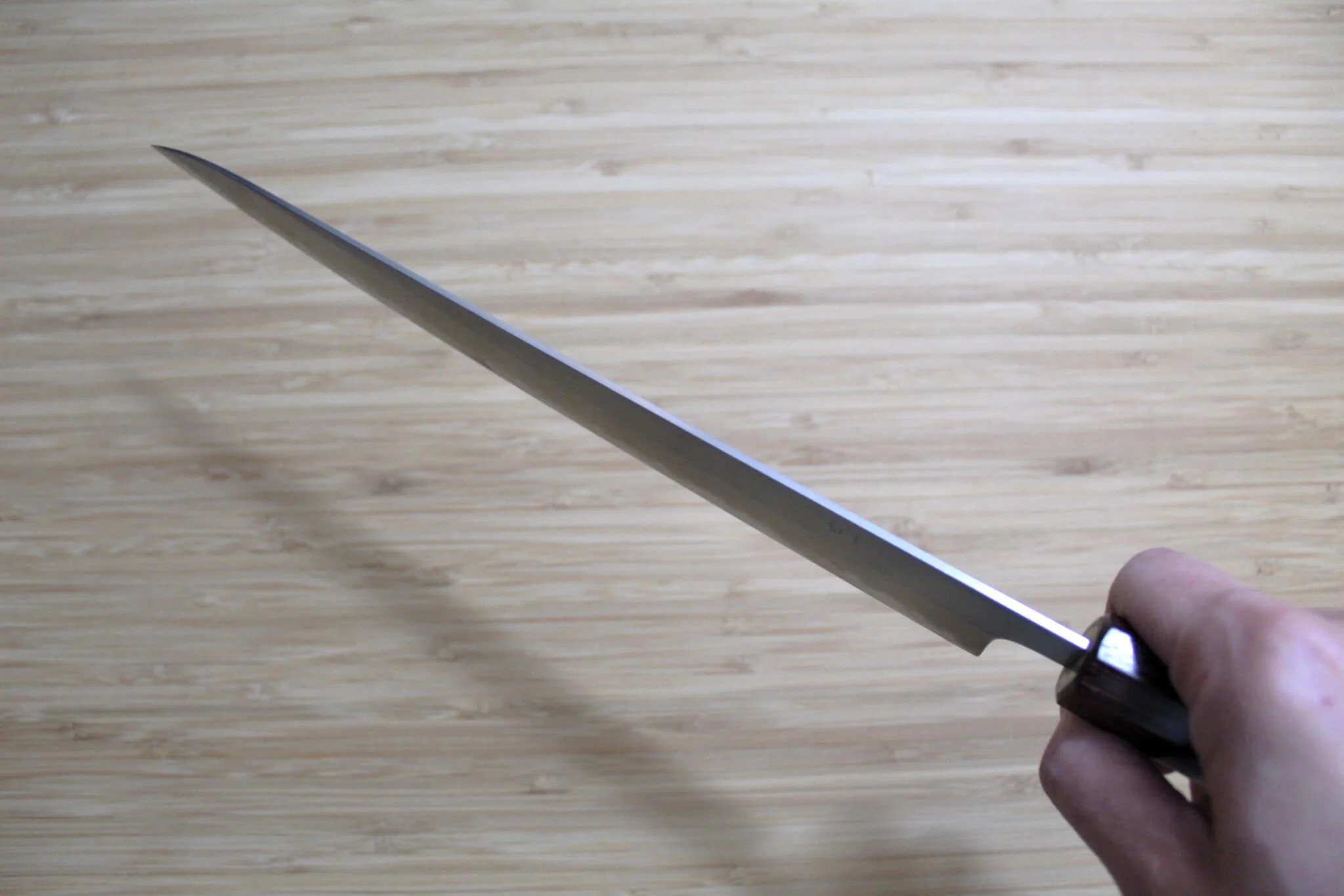 OUL Sujihiki White Steel #1 240 mm / 9.4" Keyaki Handle - Image 10