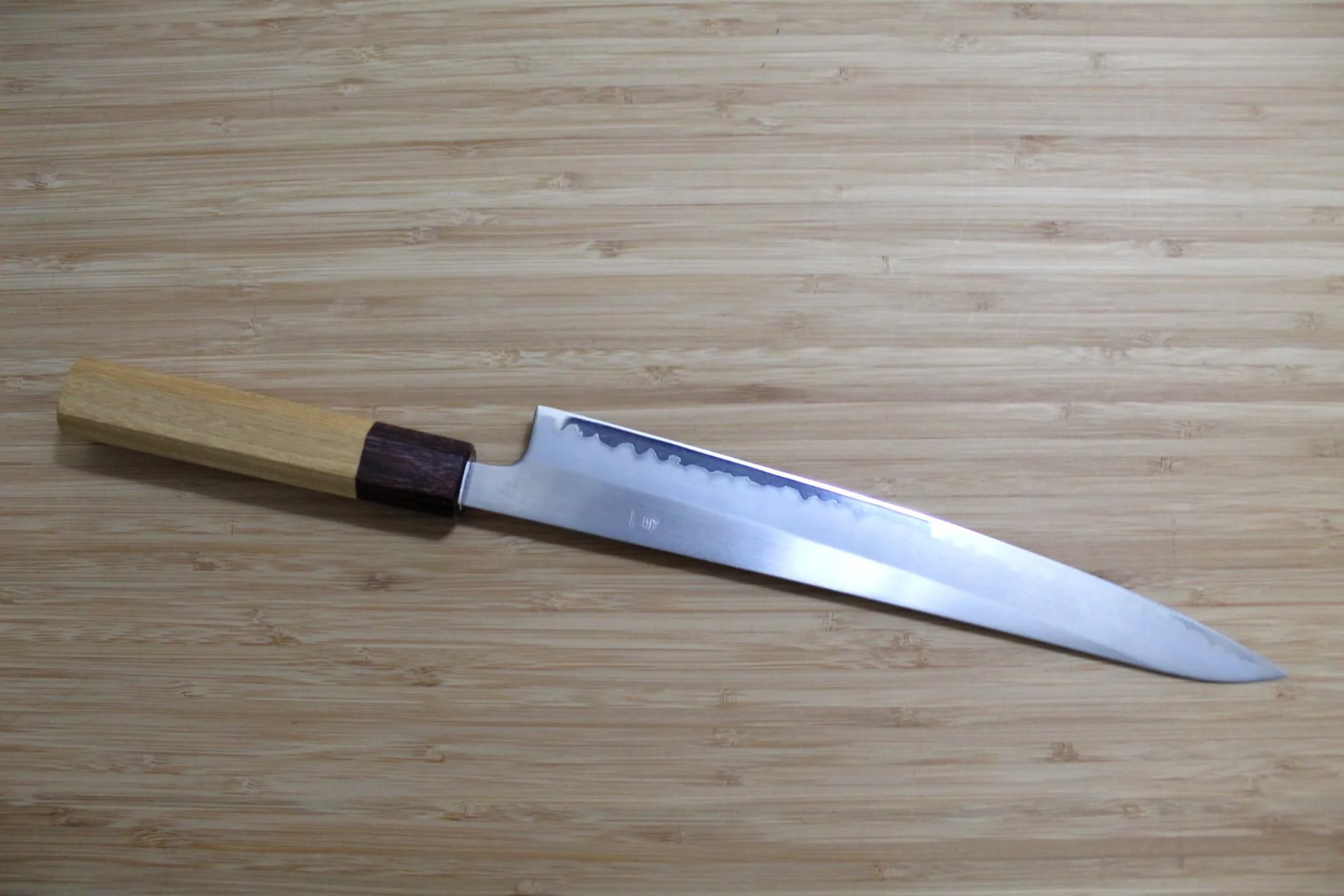 OUL Sujihiki White Steel #1 240 mm / 9.4" Keyaki Handle - Image 5