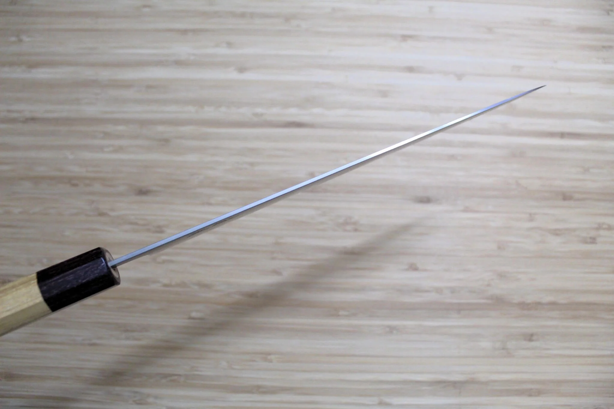 OUL Sujihiki White Steel #1 240 mm / 9.4" Keyaki Handle - Image 6