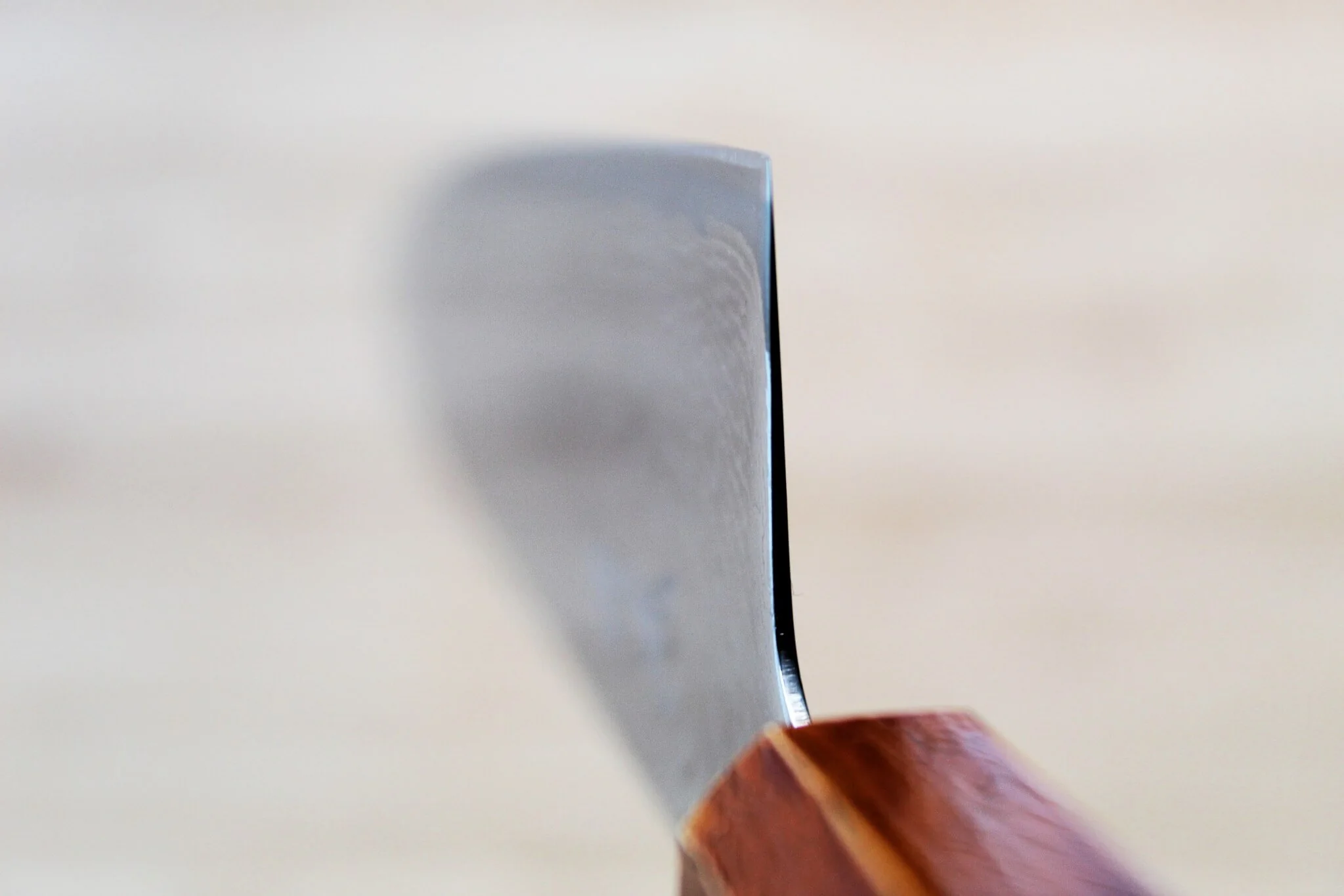OUL Uzu Vortex Nickle Damascus Gyuto 180 mm ( 7.1") 240 mm ( 9.4") Lacquer Handle - Image 7