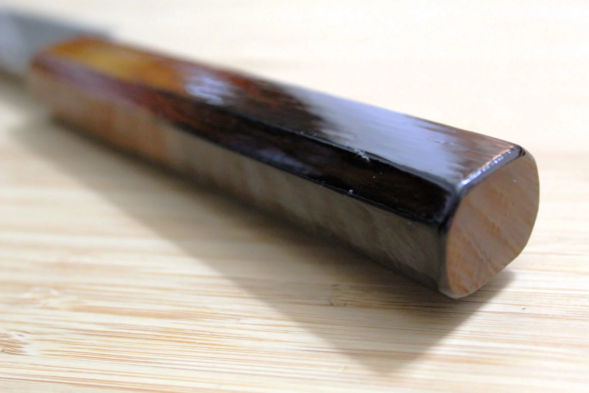 OUL Uzu Vortex Nickle Damascus Sujihiki 240 mm / 9.4" Lacquer Handle - Image 9
