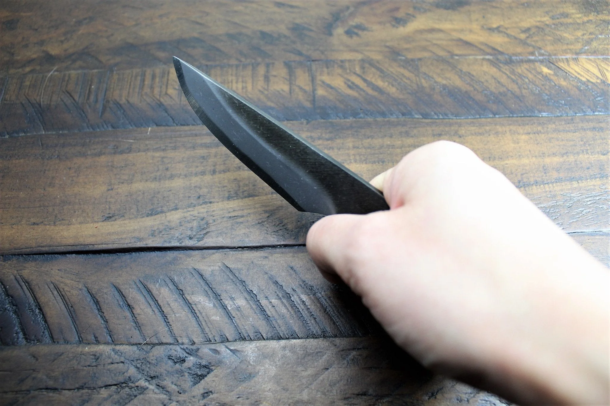 Sakai Takayuki Outdoor 80mm Knife Aoniko Blue Steel #2 with Leather Saya - Kotengu - Image 10