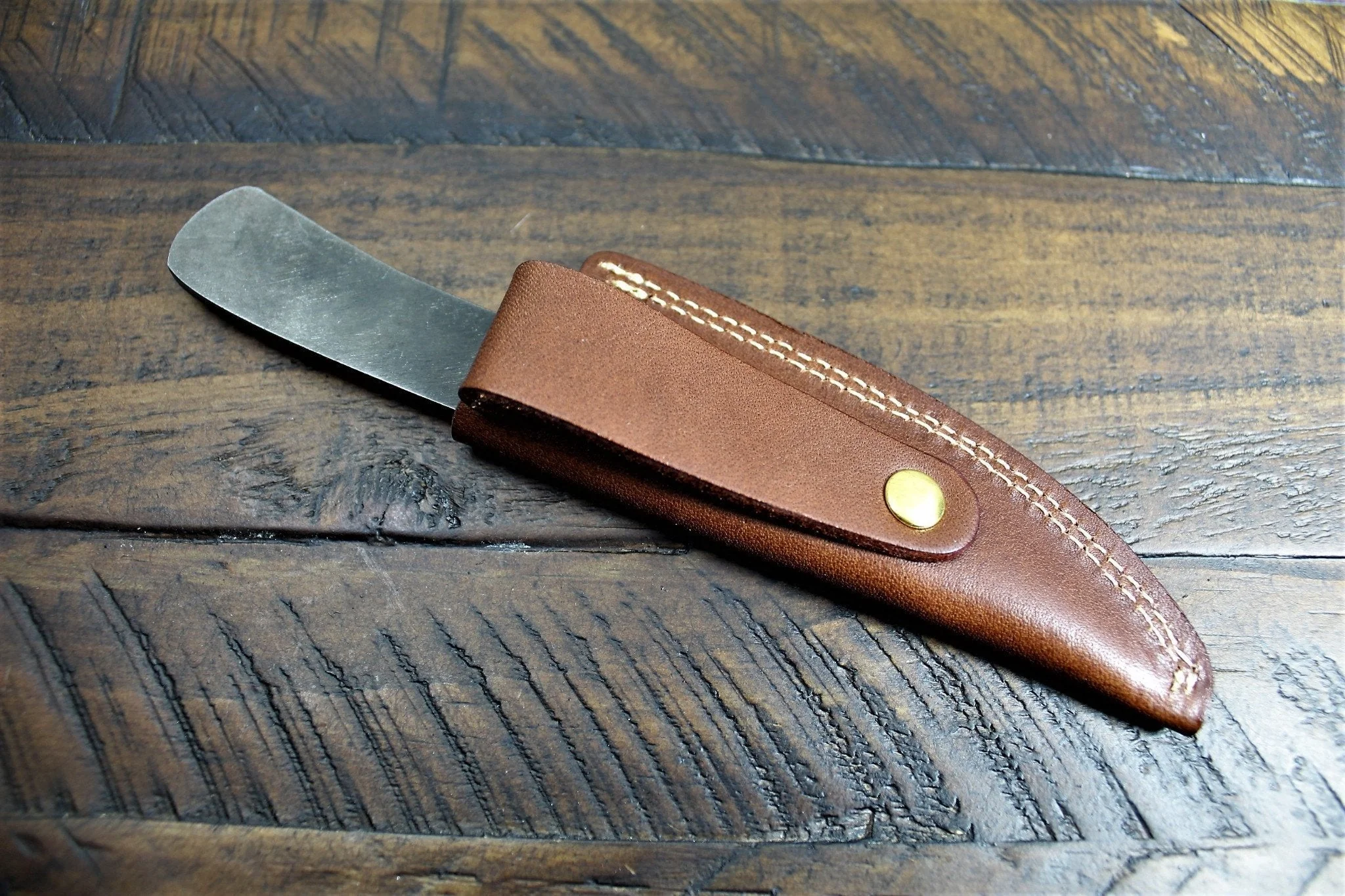 Sakai Takayuki Outdoor 80mm Knife Aoniko Blue Steel #2 with Leather Saya - Kotengu - Image 8