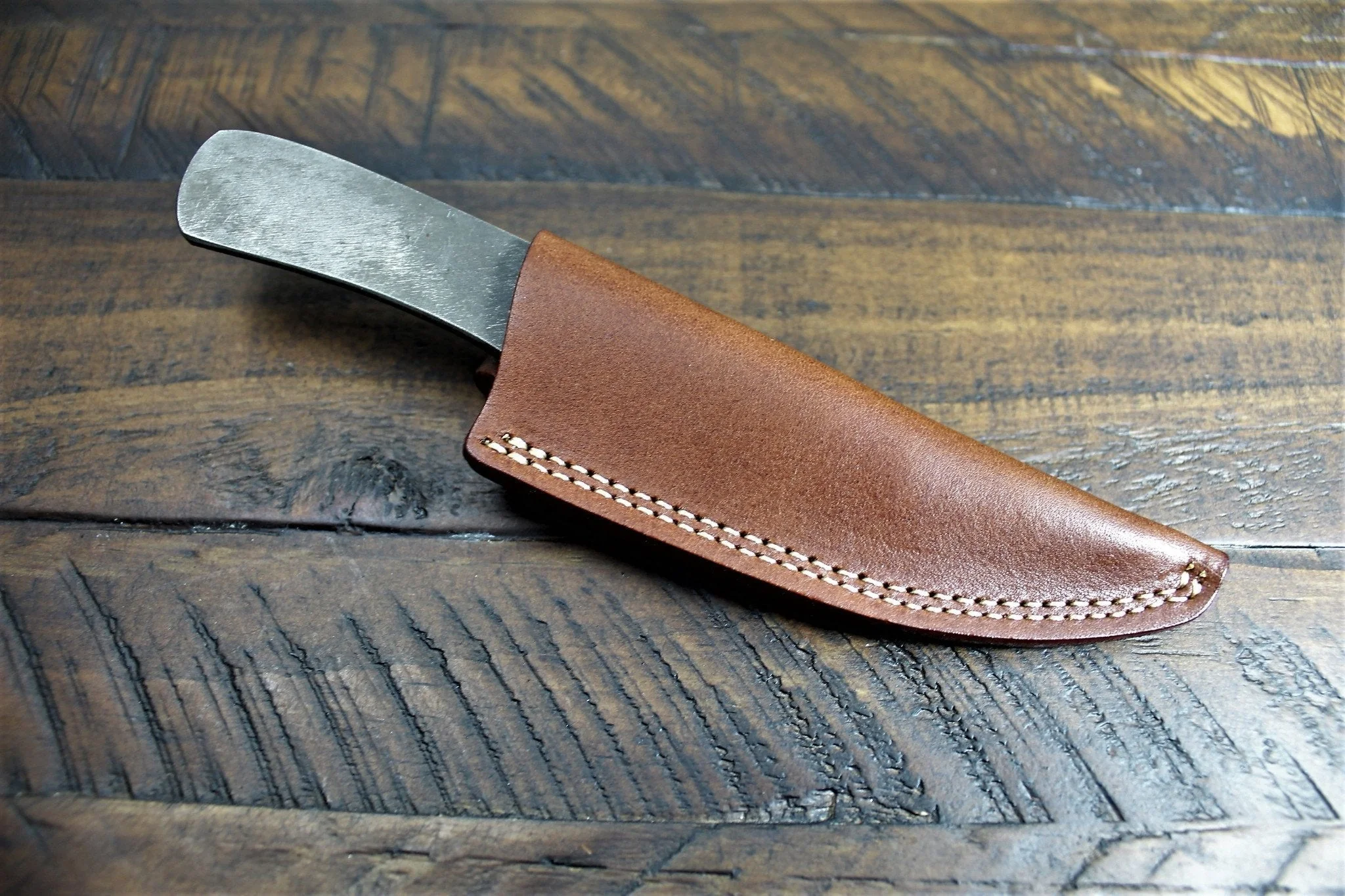 Sakai Takayuki Outdoor 80mm Knife Aoniko Blue Steel #2 with Leather Saya - Kotengu - Image 9