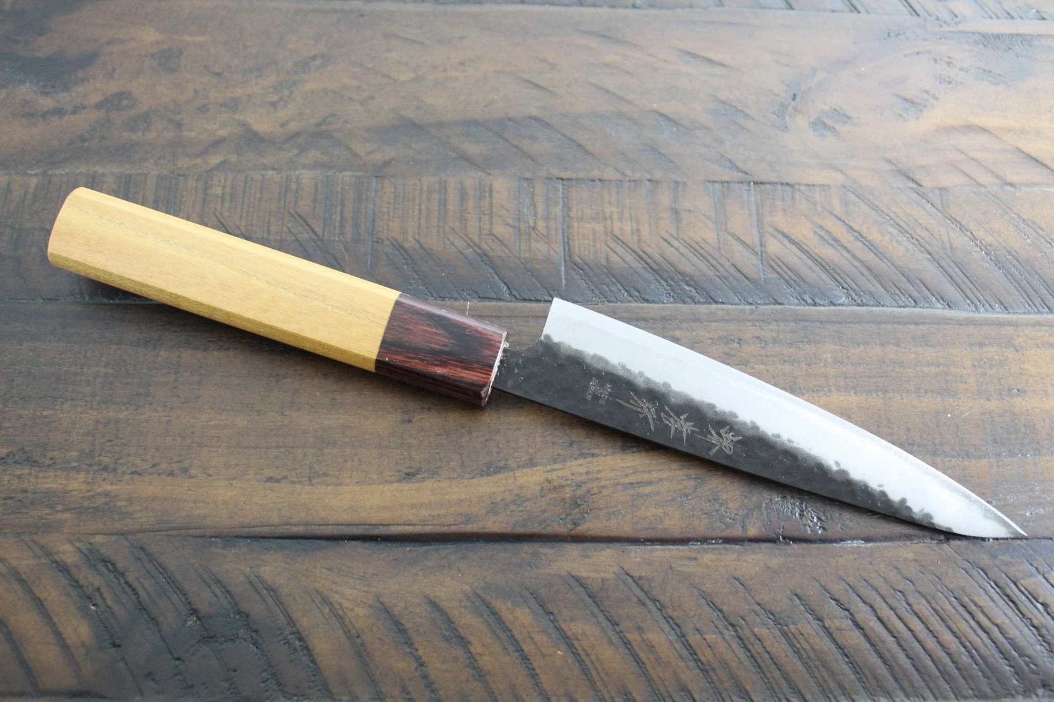 Sakai Takayuki Petty Knife 135mm (5.3") Aogami Super Kurouchi Hammered Finish - Image 5