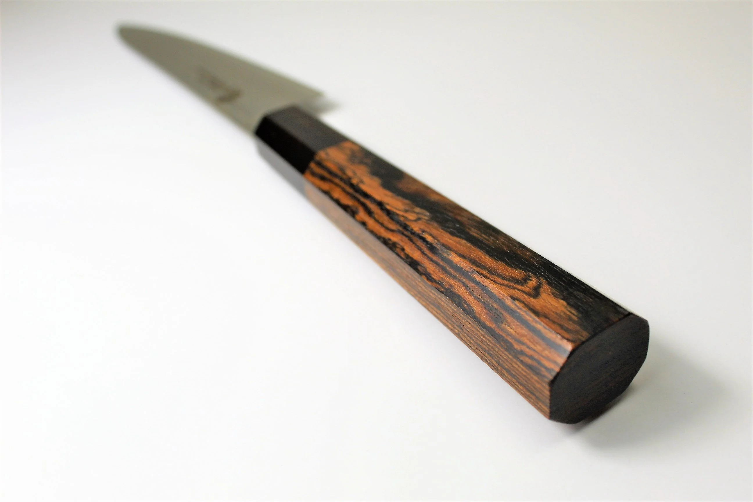 Petty Knife 150mm (5.9") Damascus 33 Layer - Japanese Black Persimmon Handle Hasu-Seizo Exclusive Special Edition - Image 7