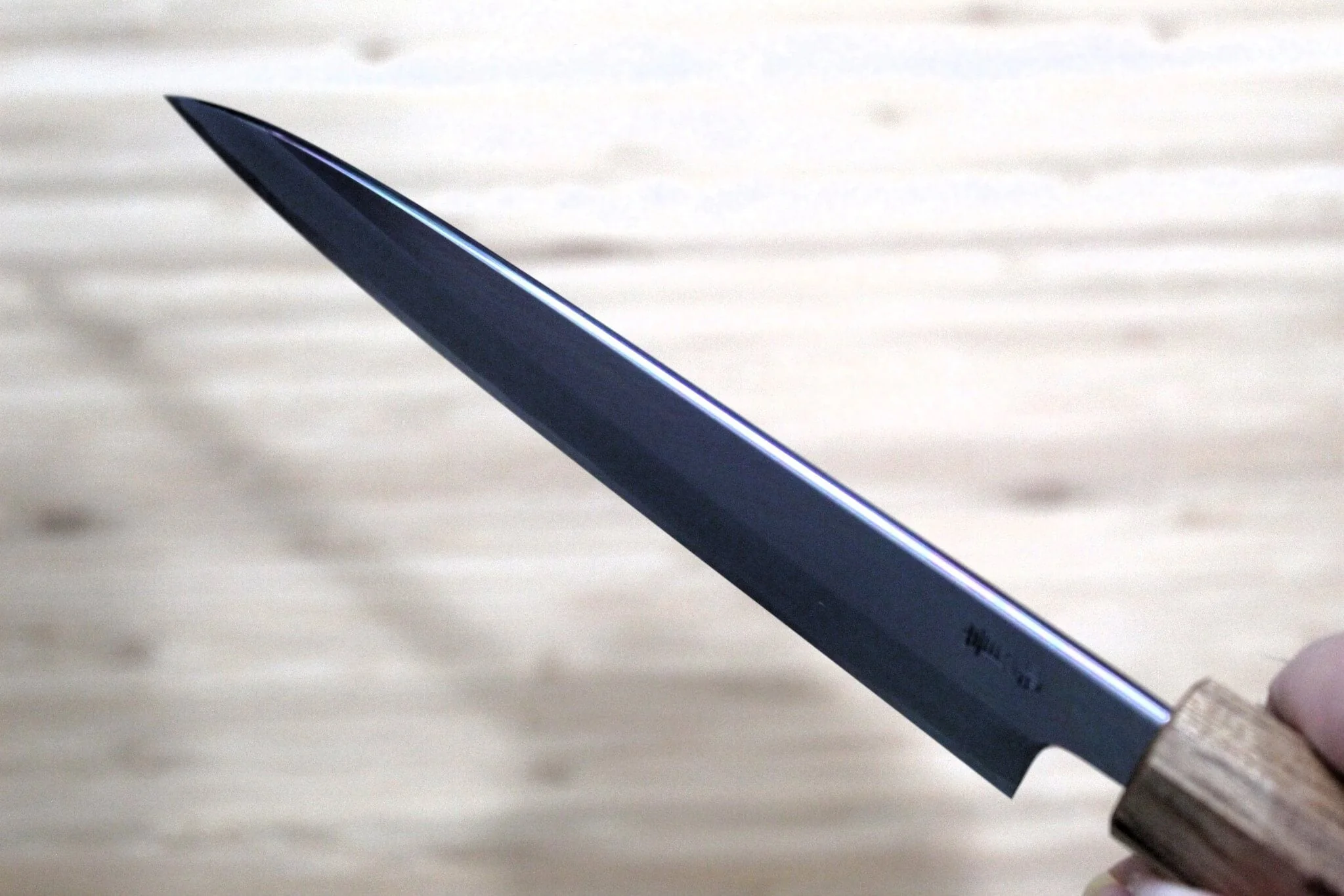 OUL Petty Aoniko / Blue Steel #2 150mm / 5.9" Oak Handle - Image 9