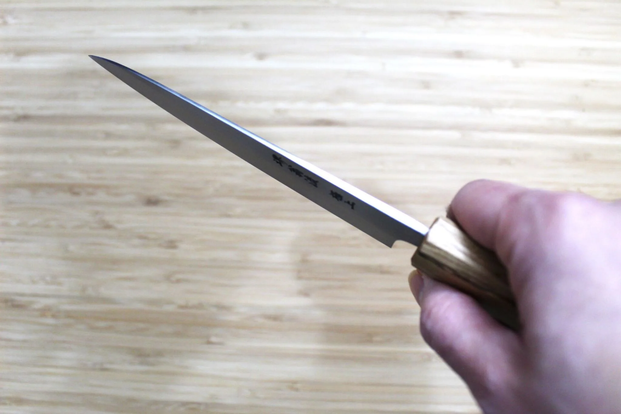 OUL Petty Shironiko / White Steel #2 150mm / 5.9" Oak Handle - Image 10