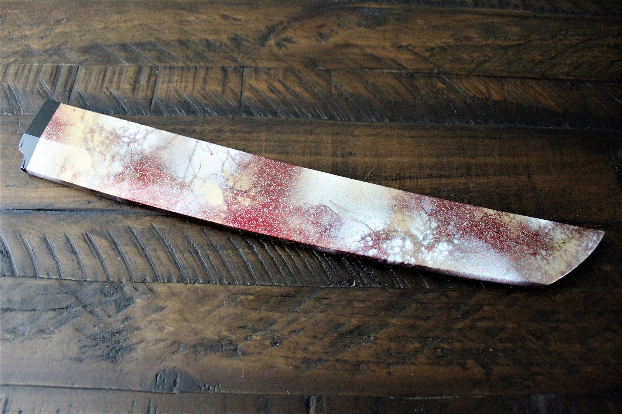 Sakai Takayuki Rinka Ginsan Silver #3 Sakimaru-Takohiki 390mm (15.4") with Decorative Handle and Saya - Cherry Blossom Engraving - Slicer - Image 10