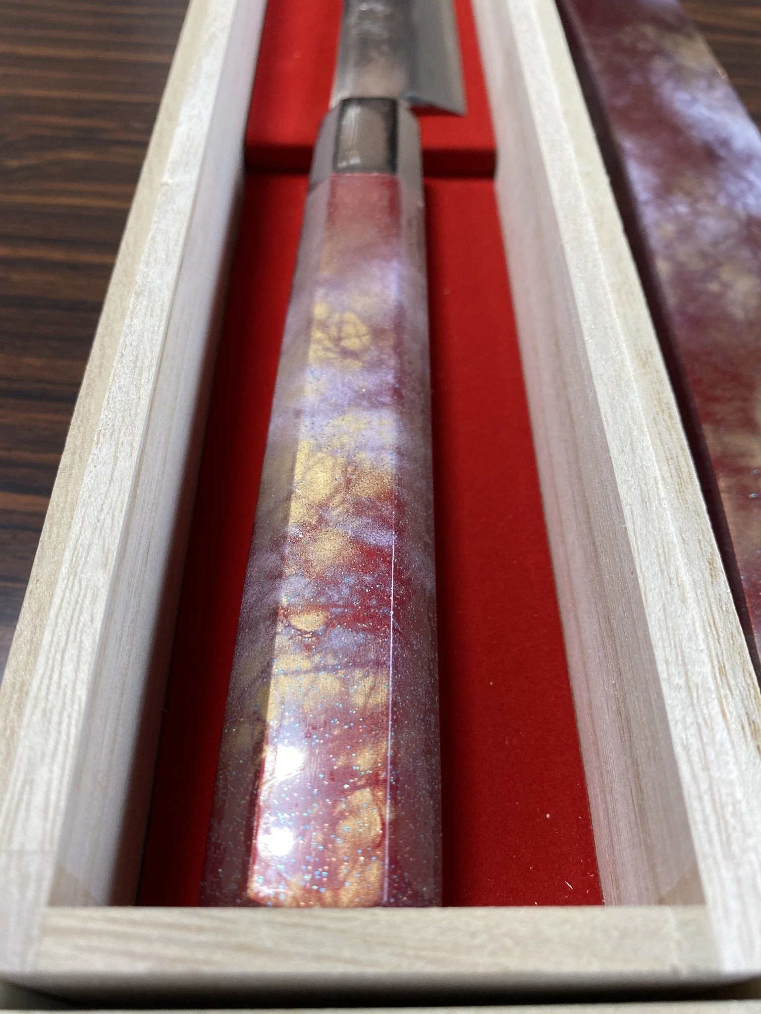 Sakai Takayuki Rinka Ginsan Silver #3 Sakimaru-Takohiki 390mm (15.4") with Decorative Handle and Saya - Cherry Blossom Engraving - Slicer - Image 18