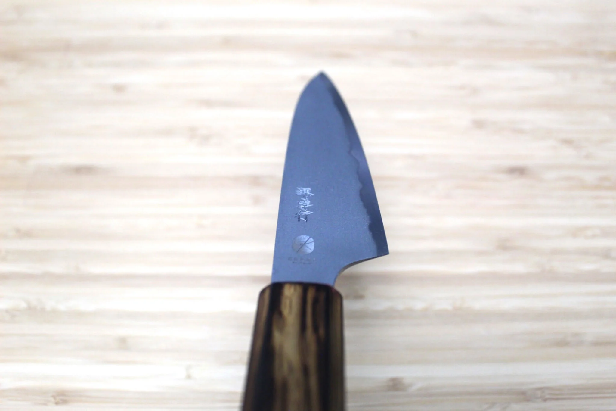 Sakai Takayuki Baikoku Shironiko / White Steel #2 Petty Knife 140mm / 5.5" Burnt Oak Handle - Image 10