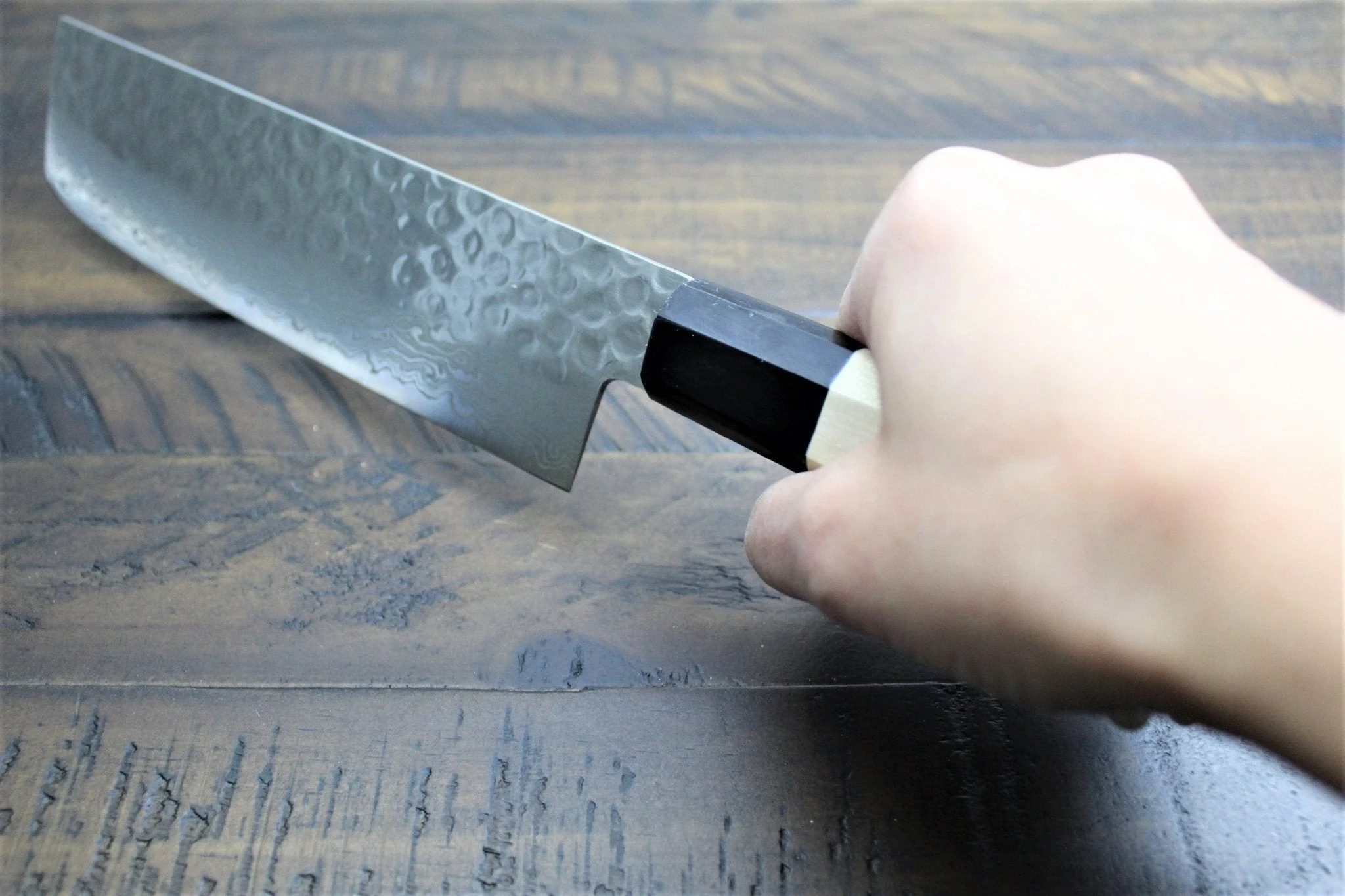 Sakai Takayuki 45 Layer Damascus Nakiri Knife 160mm (6.3") Magnolia Handle - Image 10