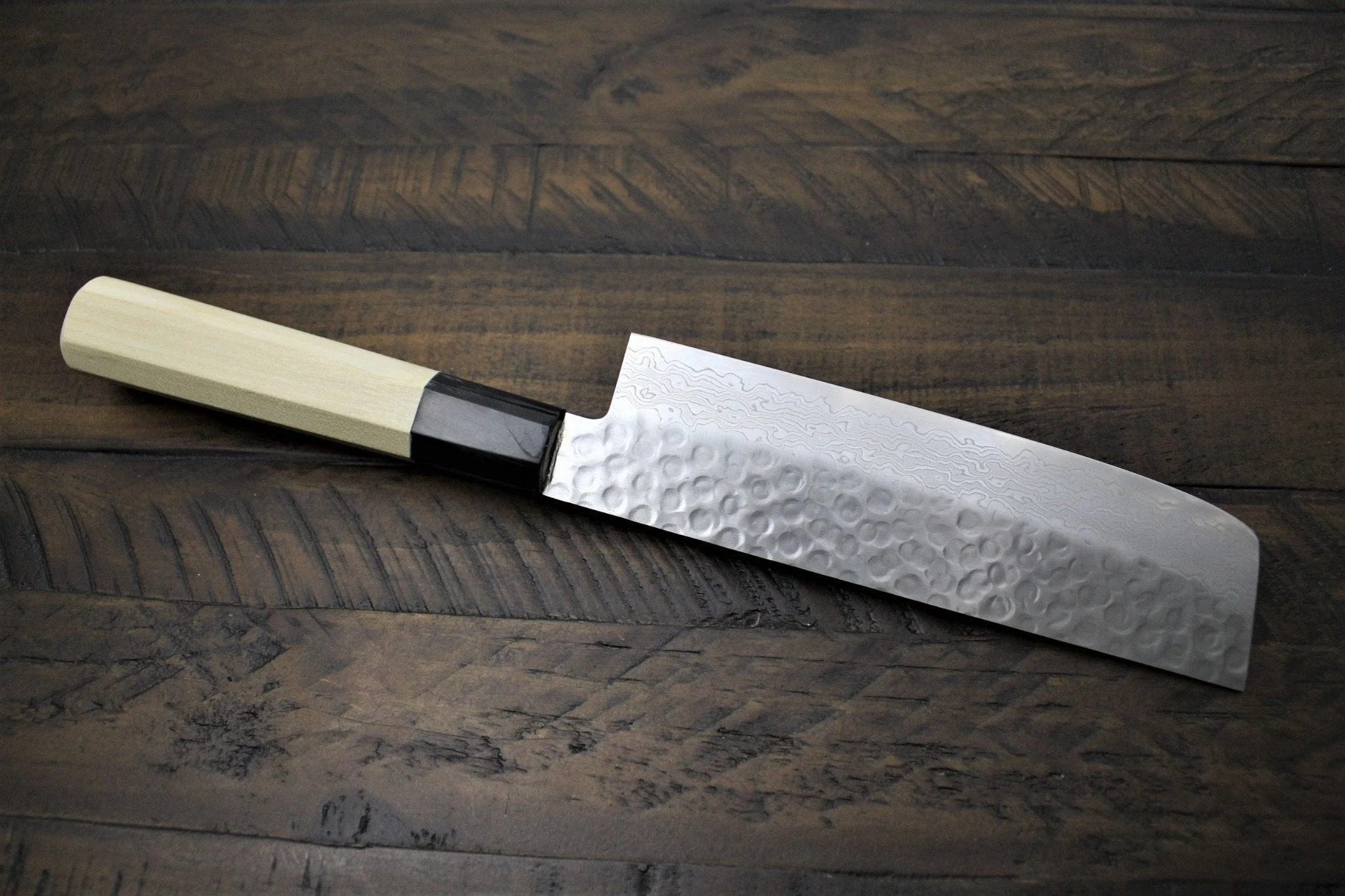 Sakai Takayuki 45 Layer Damascus Nakiri Knife 160mm (6.3") Magnolia Handle - Image 7