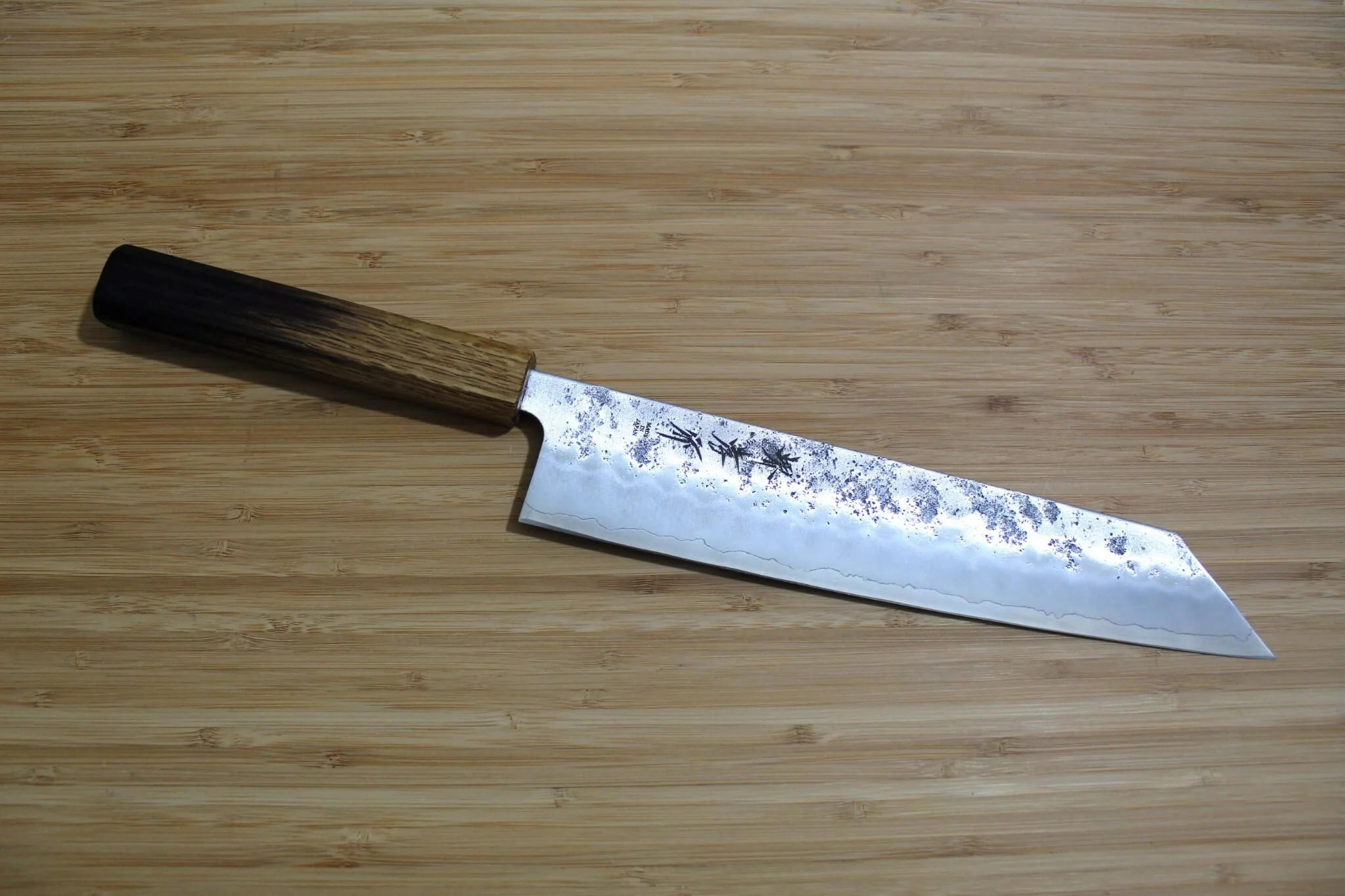 Sakai Takayuki Ginsan Nashiji 240mm Kengata Gyuto - Burnt Oak Handle