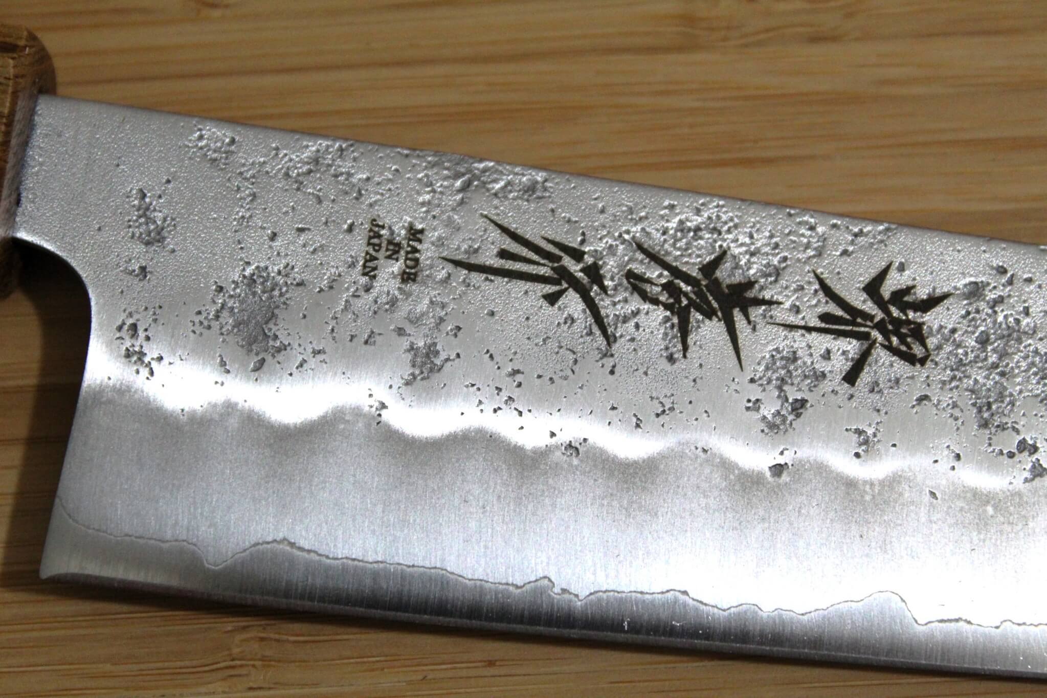 Sakai Takayuki Ginsan Nashiji Kengata Santoku Knife 170mm / 6.7" - Image 3
