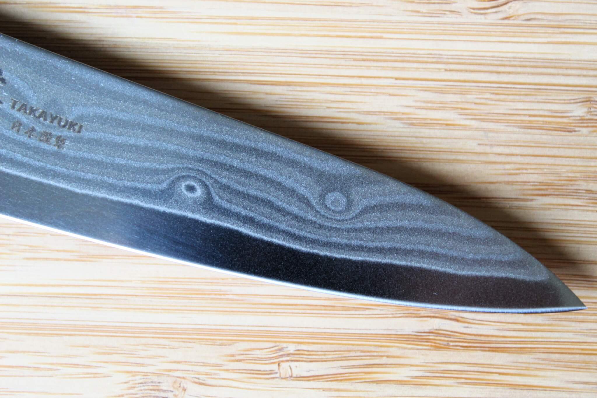 Sakai Takayuki Grand Chef Hamon Damascus 150mm (4.9") Petty with Ebony Rosewood Handle - Image 4