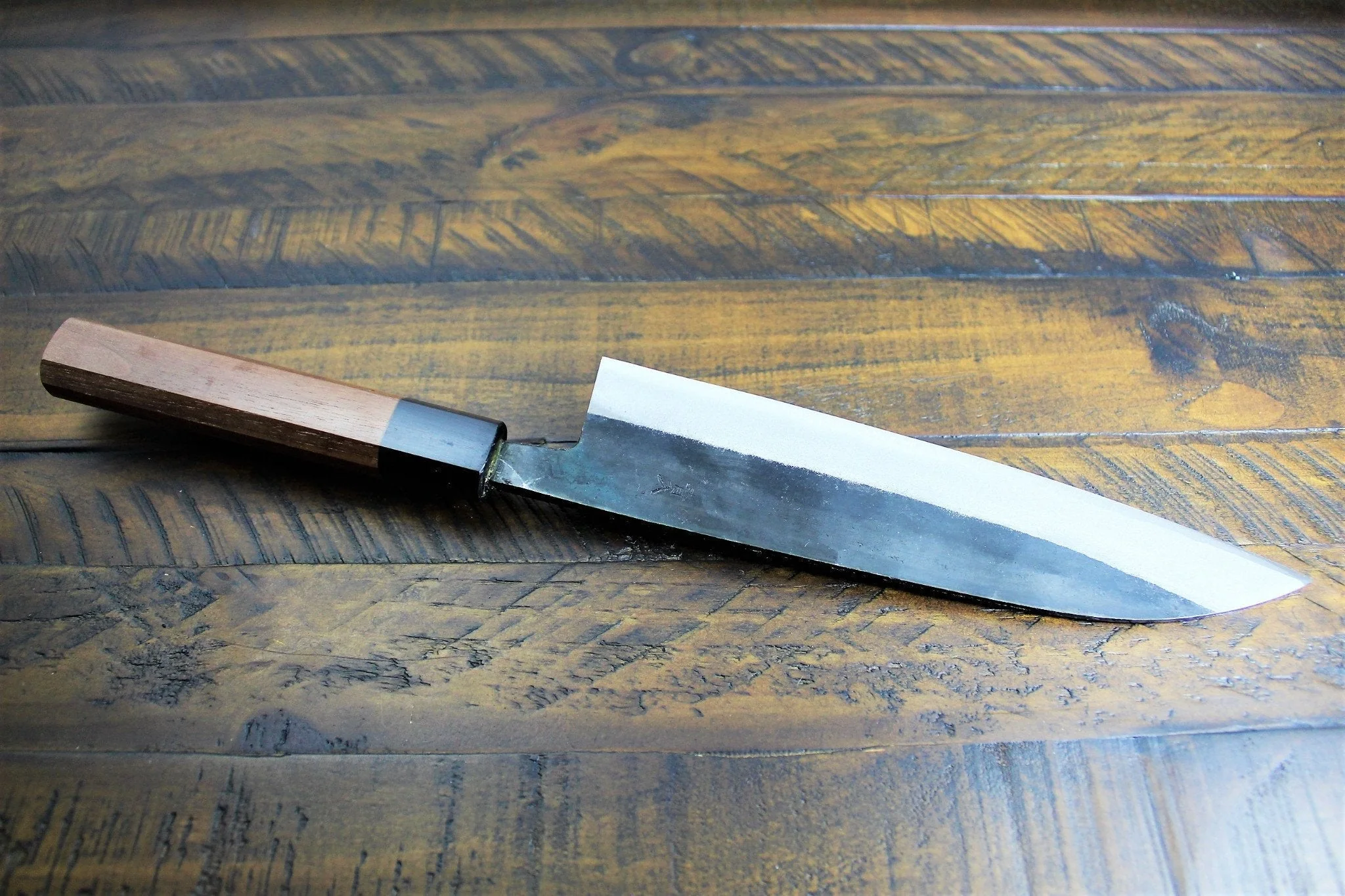 Sakai Takayuki Kurouchi Aoniko Blue Steel #2 Gyuto 210mm (8.3") - Walnut Handle - Image 5