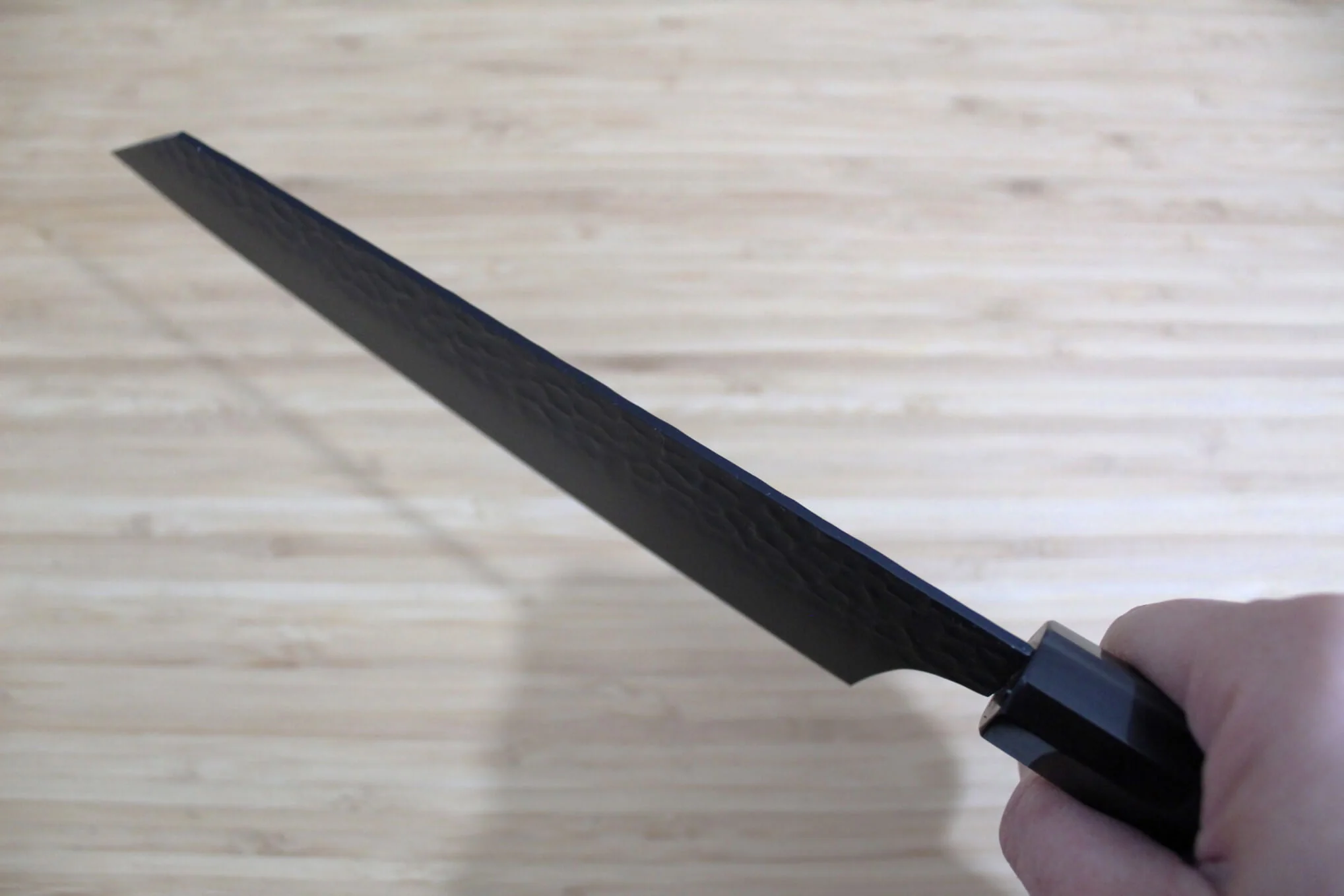 Sakai Takayuki Kurokage VG10 Hammered 190mm Kengata Gyuto - Non-Stick Finish - Image 9