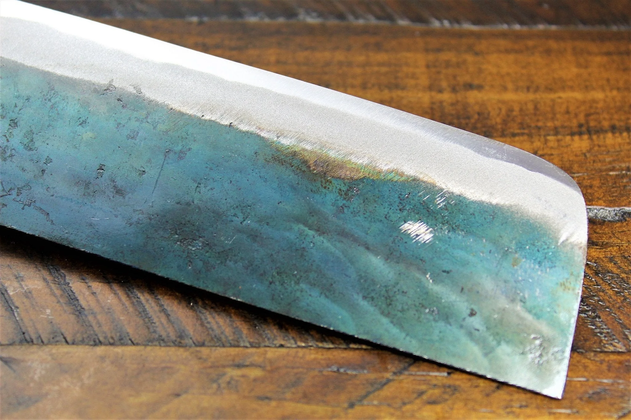 Sakai Takayuki Nakiri Knife 170mm (6.7") Kurouchi Aoniko  / Blue Steel #2 - Image 7