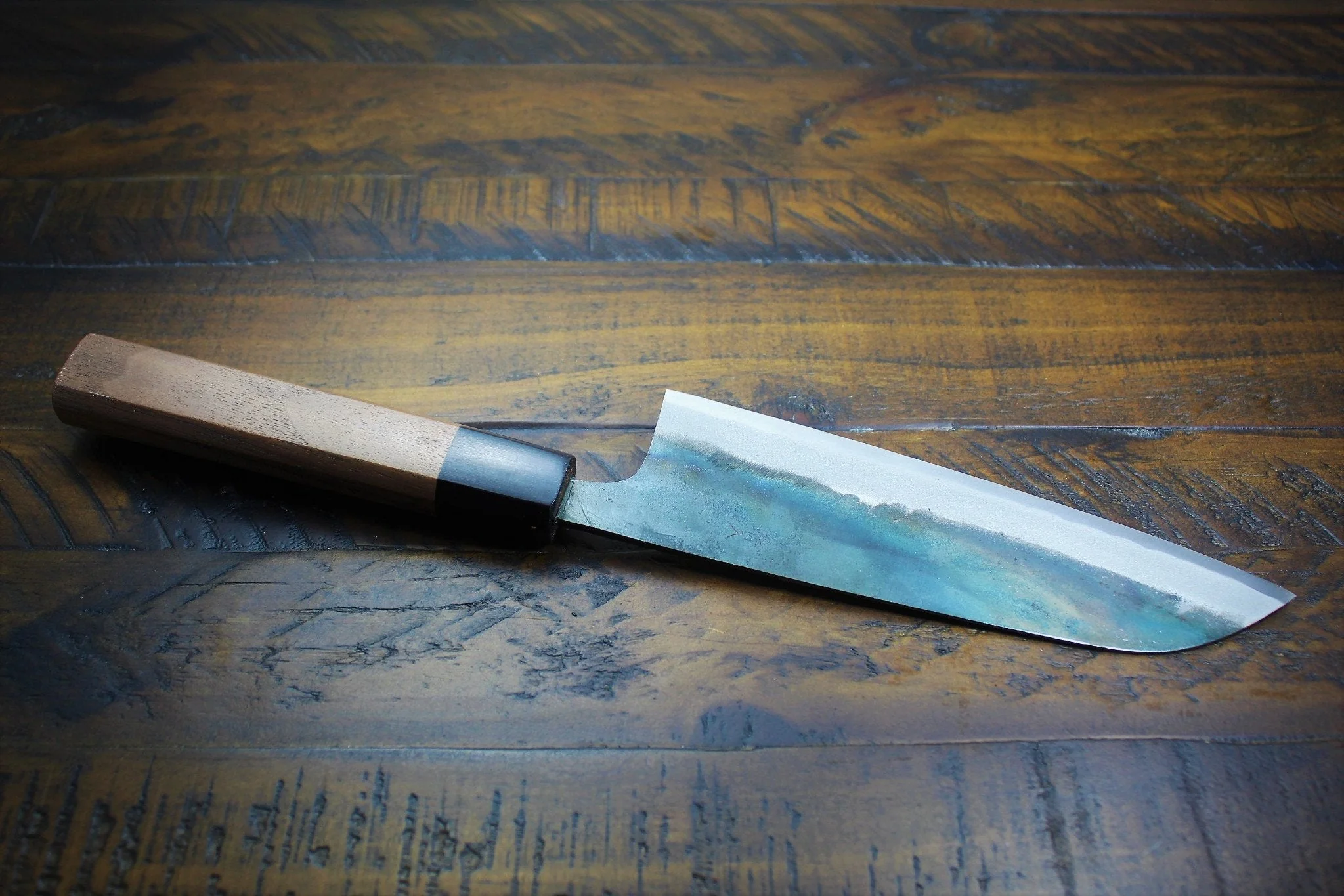 Sakai Takayuki Santoku 170mm (6.7") Kurouchi Aoniko / Blue Steel #2 - Image 7