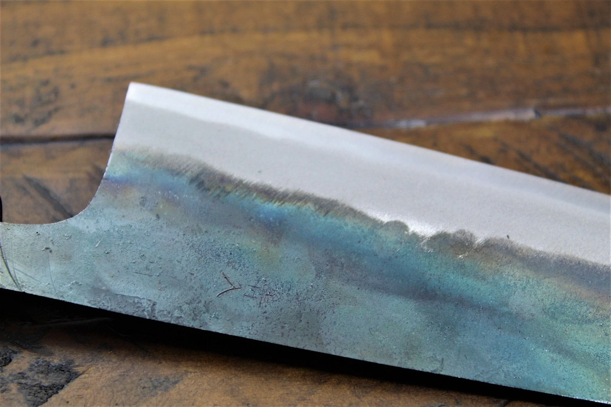 Sakai Takayuki Santoku 170mm (6.7") Kurouchi Aoniko / Blue Steel #2 - Image 8