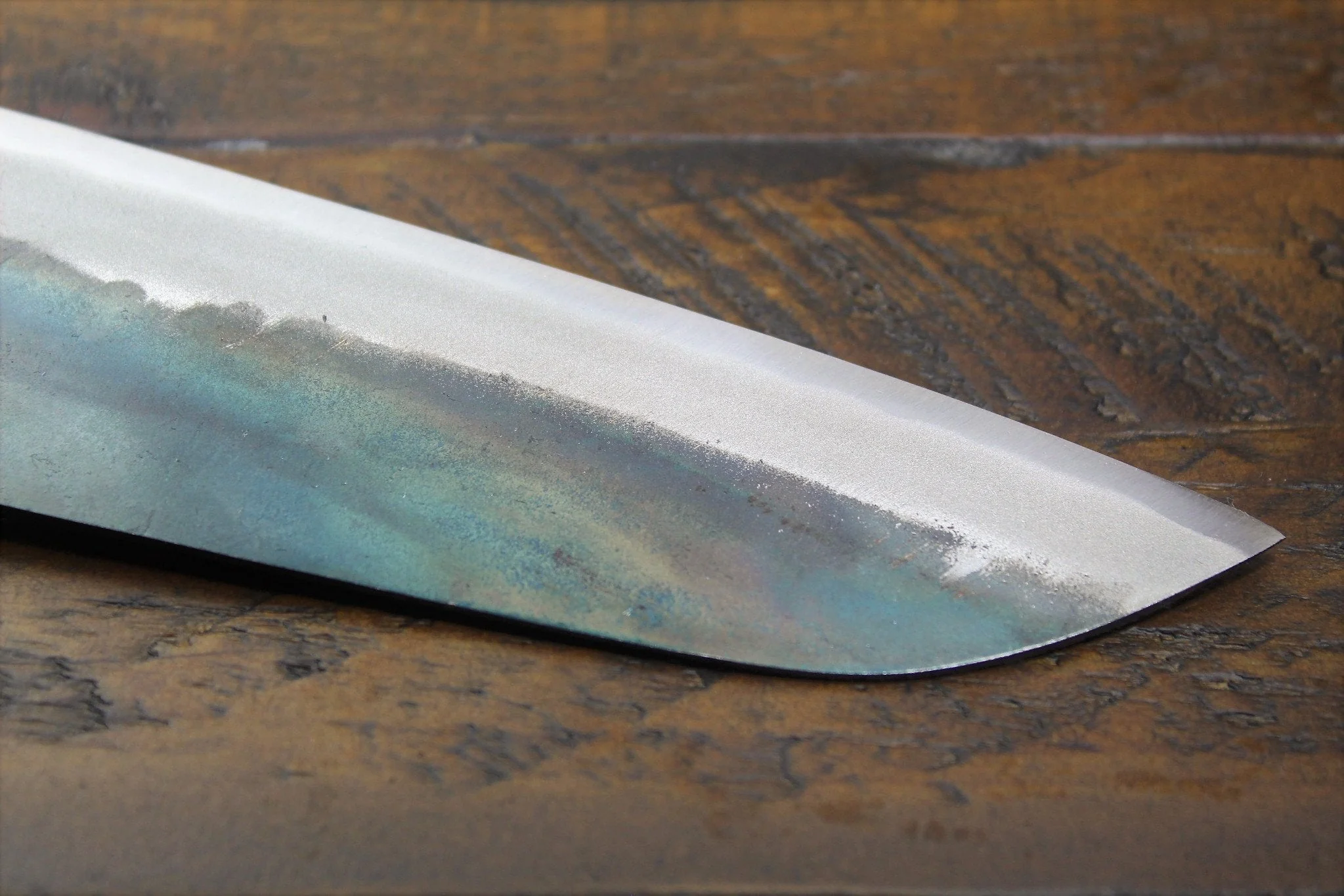 Sakai Takayuki Santoku 170mm (6.7") Kurouchi Aoniko / Blue Steel #2 - Image 9