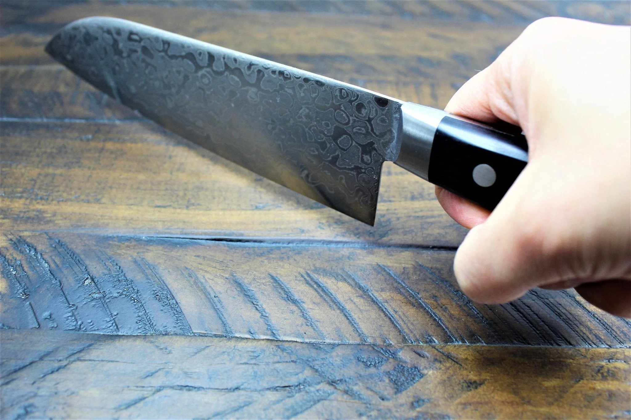 Sakai Takayuki Santoku Knife Mirror 170mm (6.7") Damascus 45 Layer - Image 10
