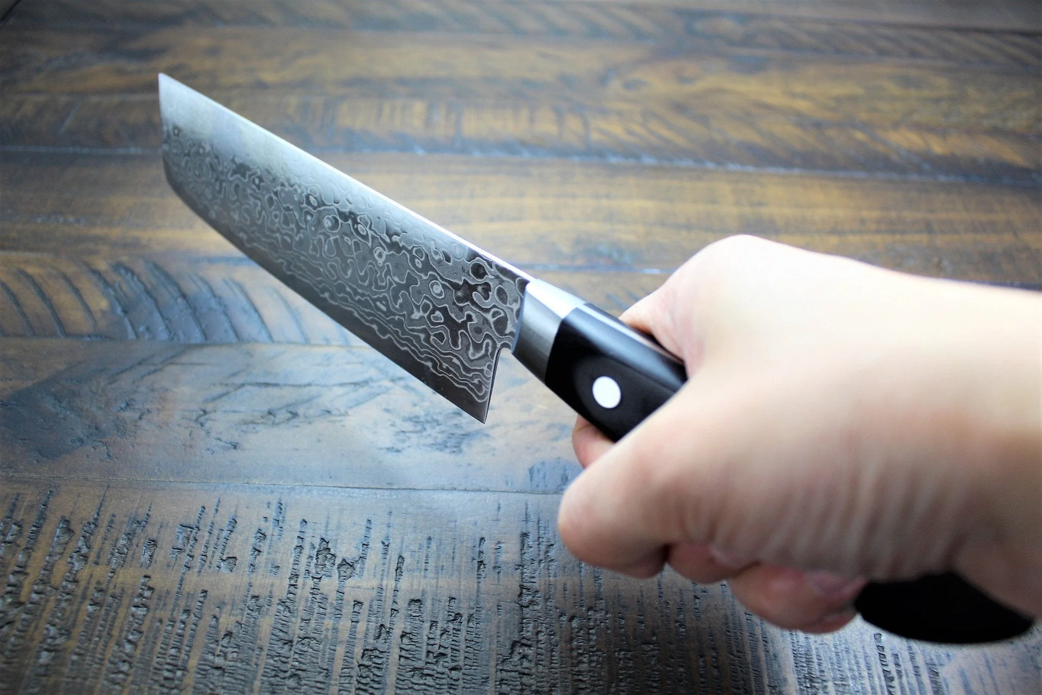 Sakai Takayuki 45 Layer Damascus Nakiri Knife 160mm (6.3") Mirror Finish - Image 10