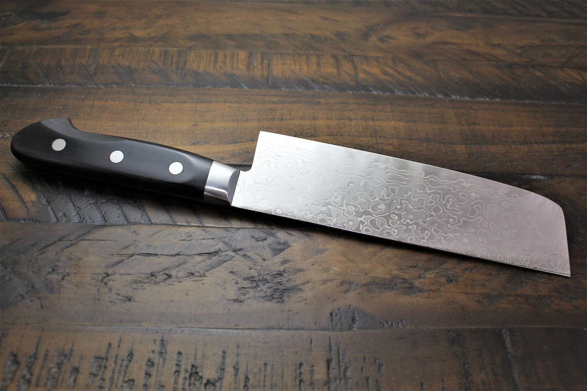 Sakai Takayuki 45 Layer Damascus Nakiri Knife 160mm (6.3") Mirror Finish - Image 6