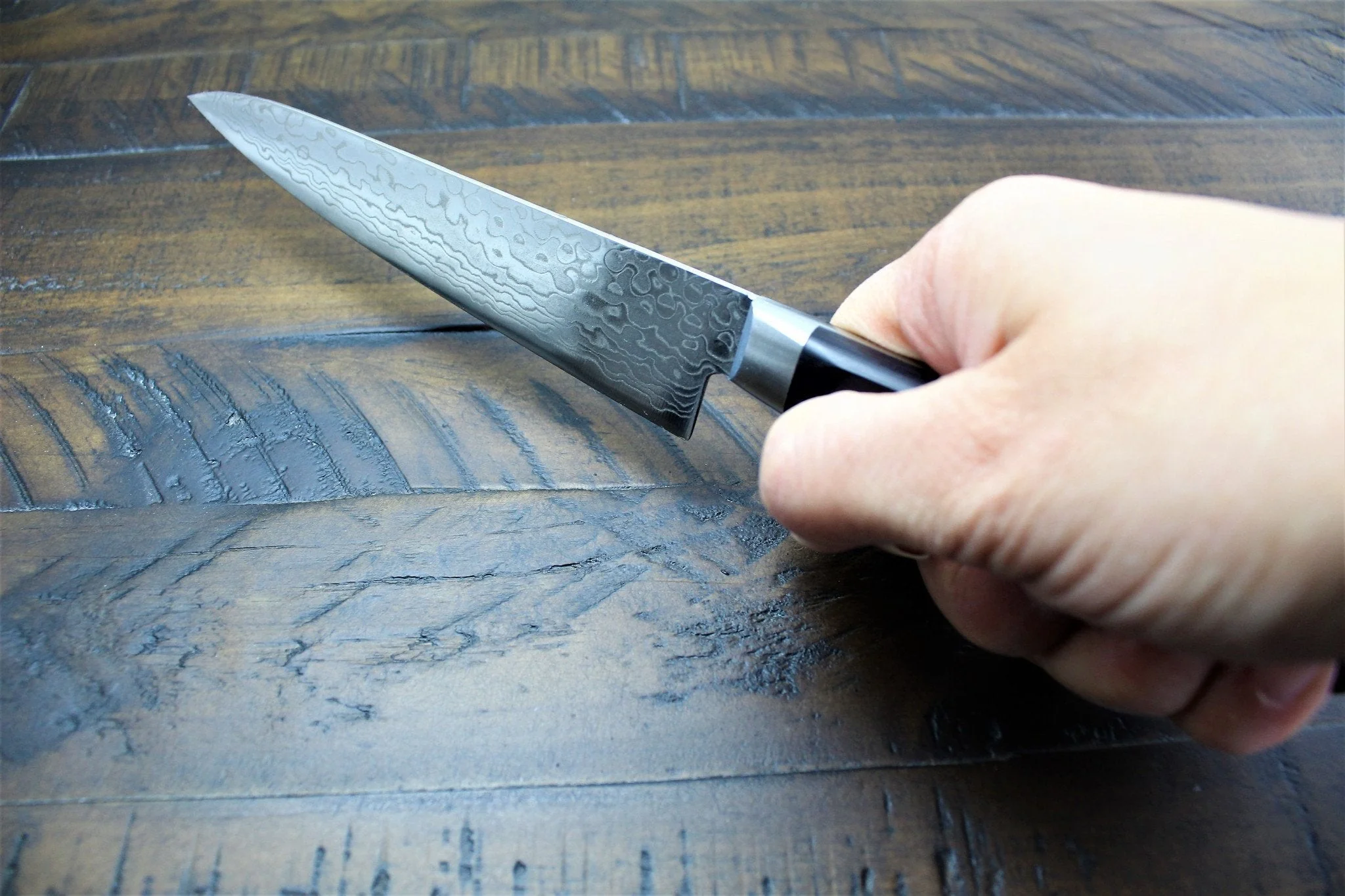 Sakai Takayuki Petty Knife 135mm (5.3") Mirror Damascus 45 Layer - Image 10