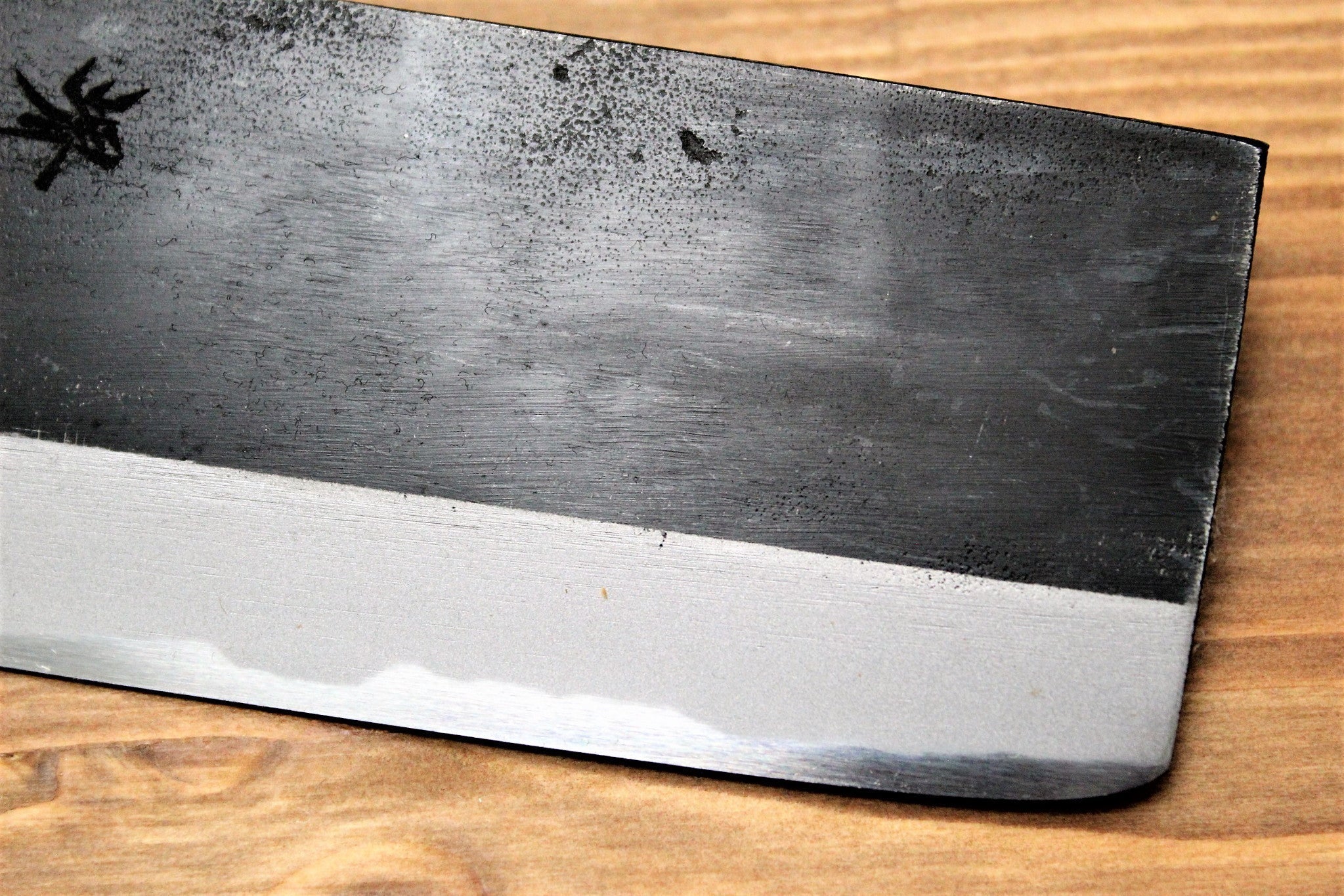 Sakai Takayuki Nakiri Knife 180mm Kurouchi Aoniko / Blue Steel #2 with Buffalo Horn - Image 4