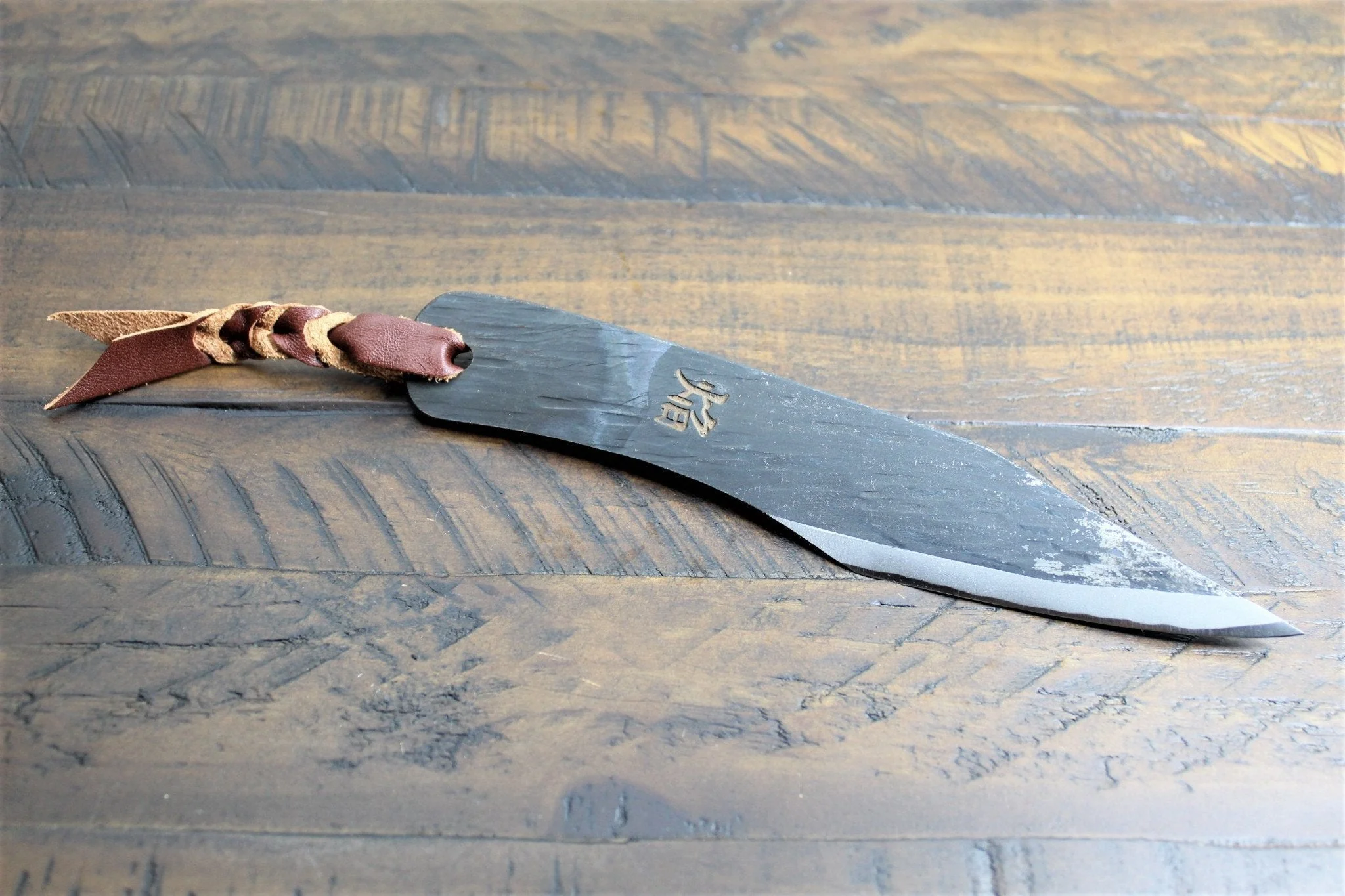 Sakai Takayuki Outdoor Knife 120 mm (4.7") Aoniko Blue Steel #2 with Saya & Leather Strap - Kawasemi - Image 3