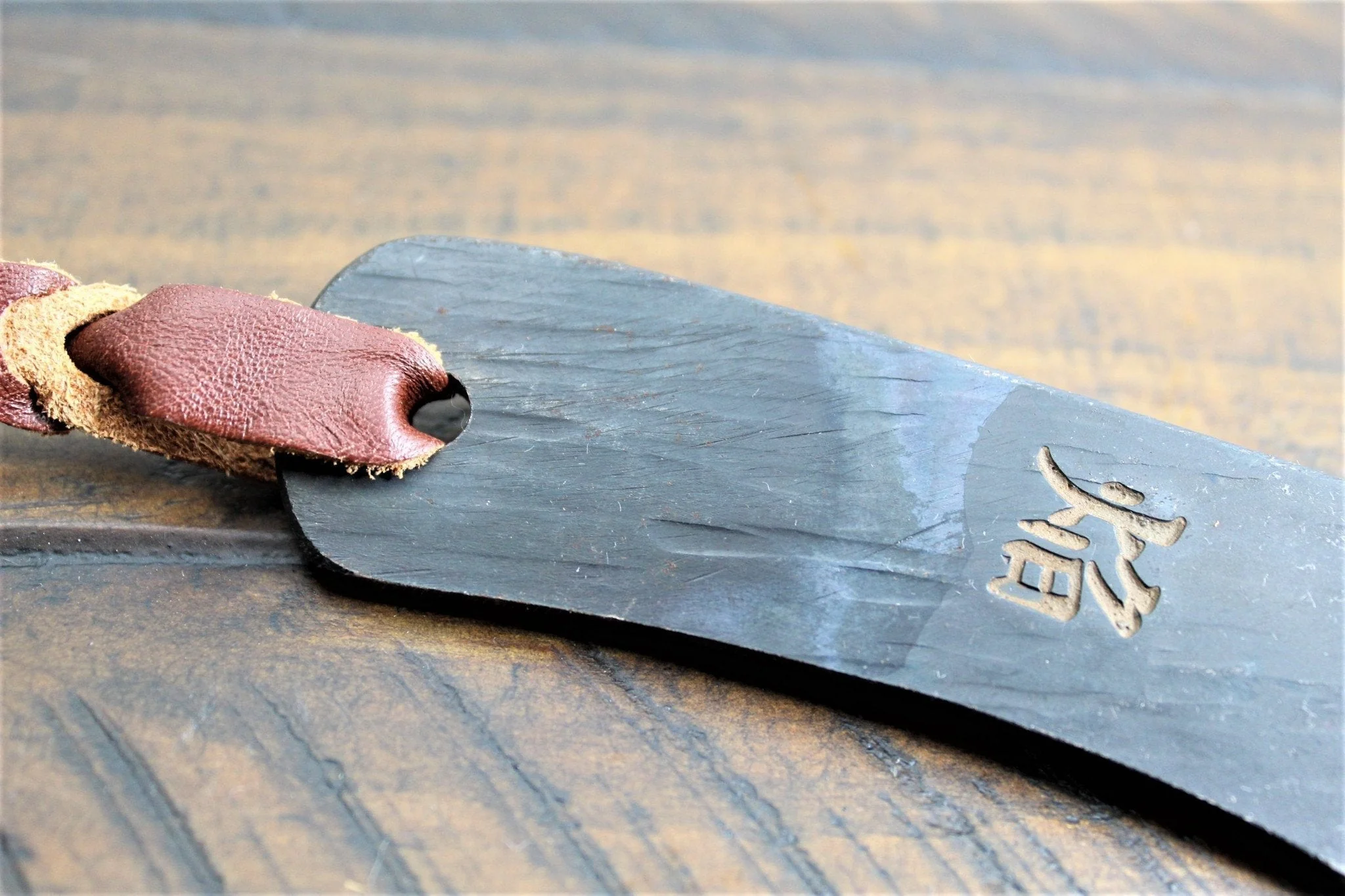 Sakai Takayuki Outdoor Knife 120 mm (4.7") Aoniko Blue Steel #2 with Saya & Leather Strap - Kawasemi - Image 5