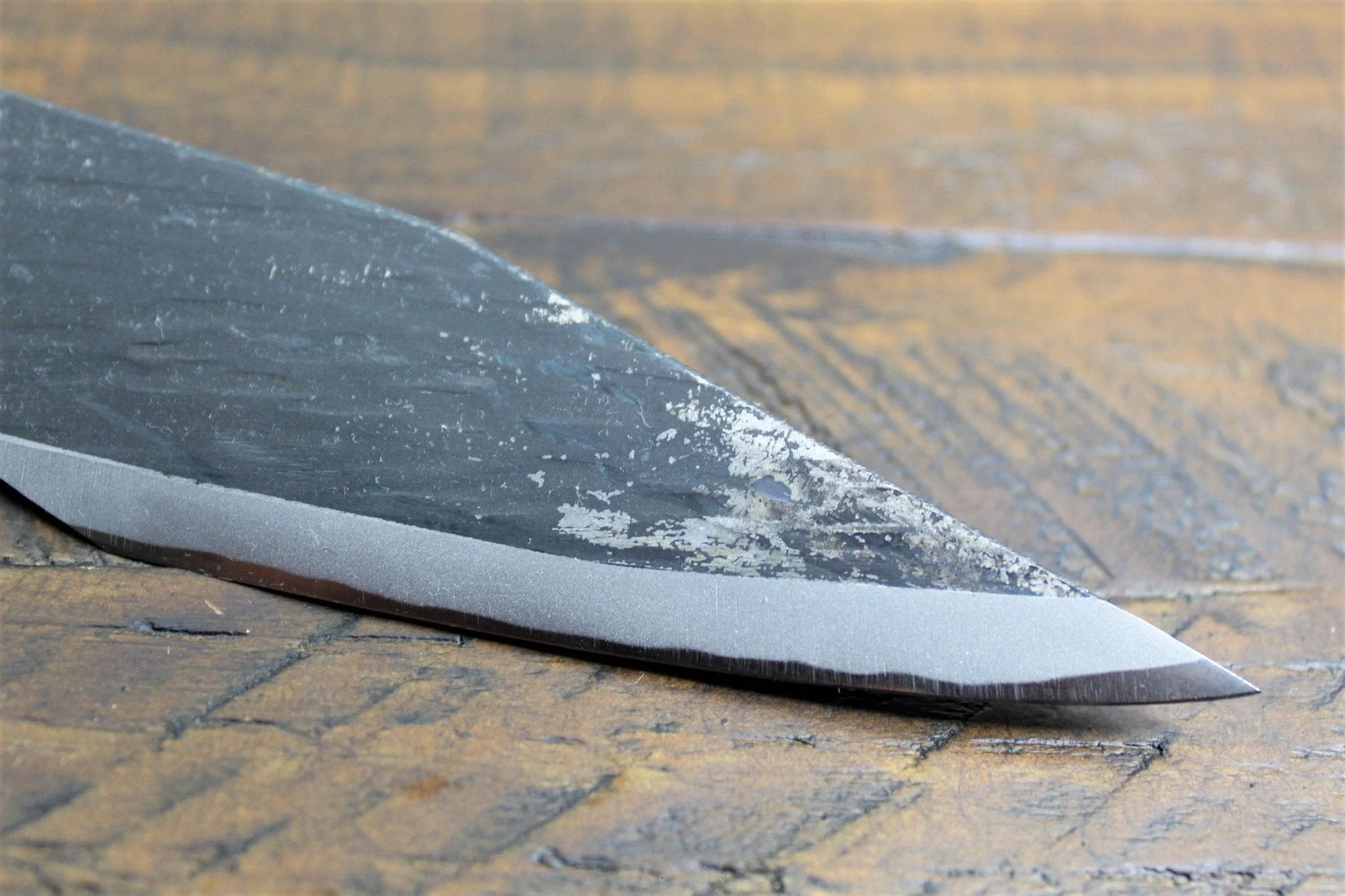 Sakai Takayuki Outdoor Knife 120 mm (4.7") Aoniko Blue Steel #2 with Saya & Leather Strap - Kawasemi - Image 6