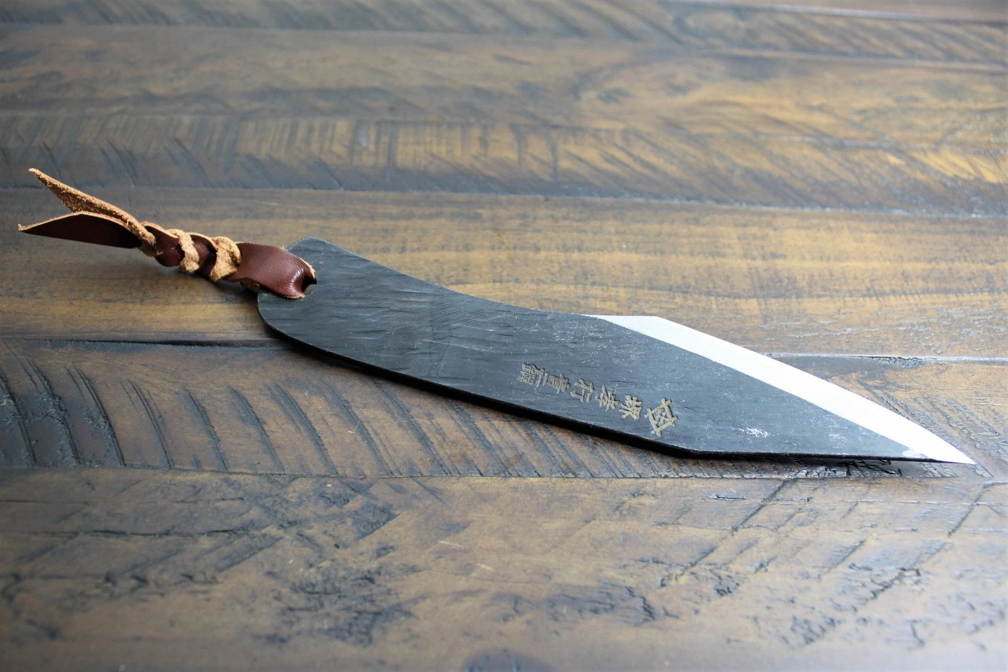 Sakai Takayuki Outdoor Knife 120 mm (4.7") Aoniko Blue Steel #2 with Saya & Leather Strap - Kawasemi - Image 7
