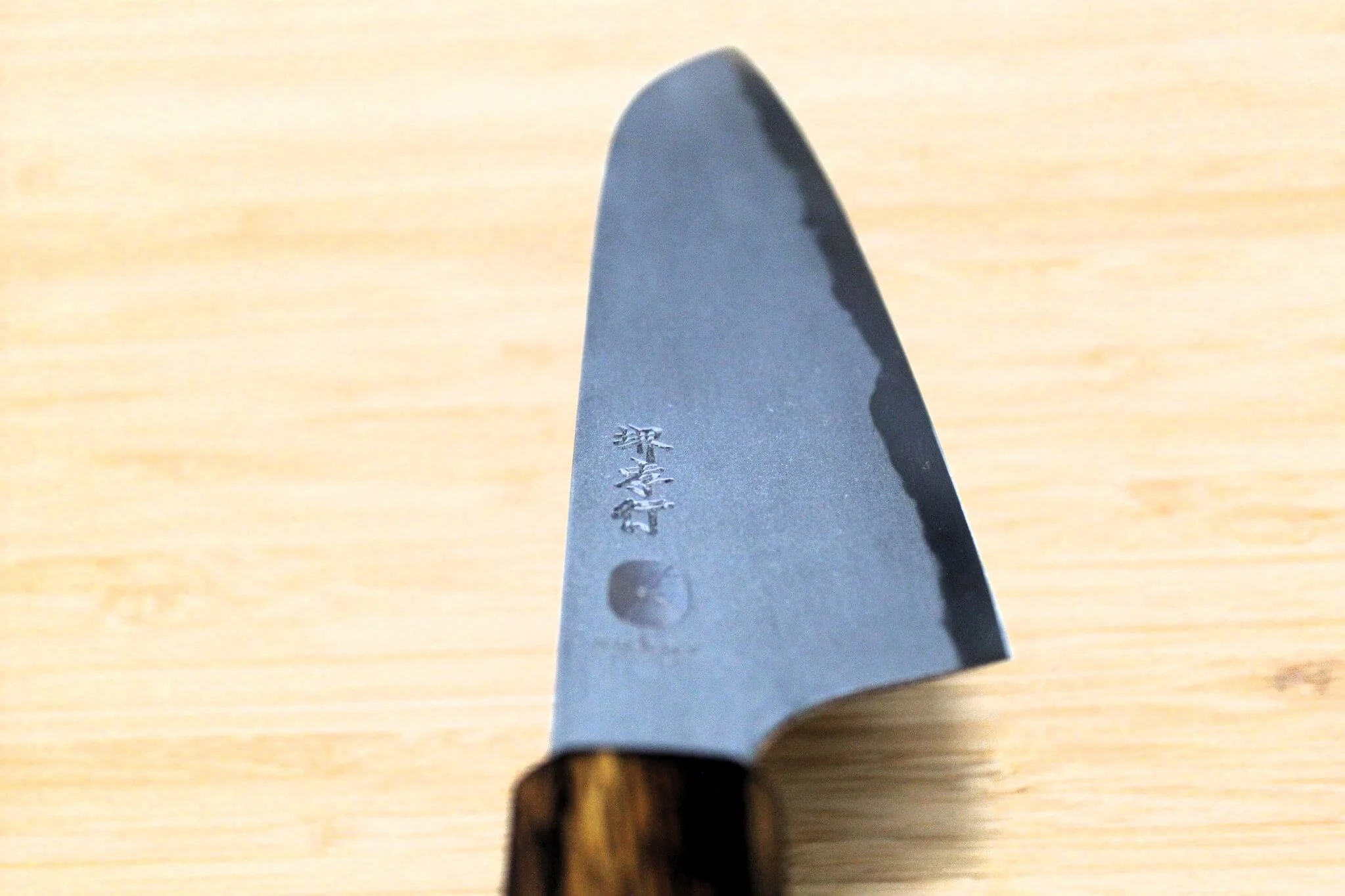 Sakai Takayuki Baikoku Shironiko / White Steel #2 Santoku Knife 180mm / 7.1" Burnt Oak Handle - Image 11