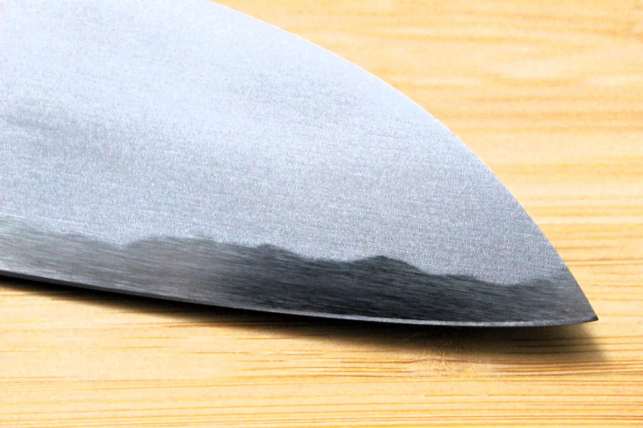 Sakai Takayuki Baikoku Shironiko / White Steel #2 Santoku Knife 180mm / 7.1" Burnt Oak Handle - Image 5