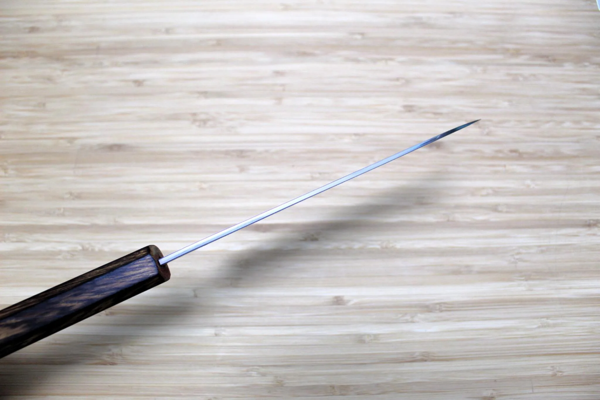 Sakai Takayuki Baikoku Shironiko / White Steel #2 Santoku Knife 180mm / 7.1" Burnt Oak Handle - Image 9