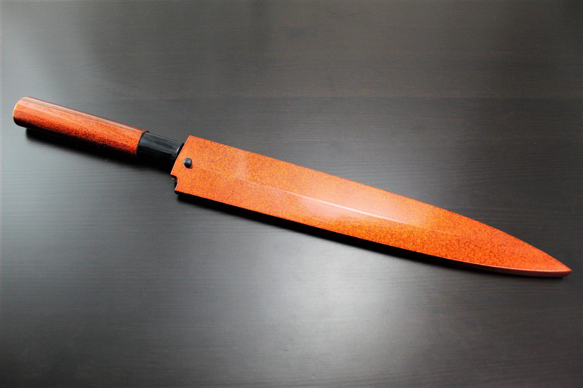 Sakai Takayuki Shobu Knife 240mm (9.4") with Saya - Shikisai Hikari - Molybdenum Stainless Steel - Image 11