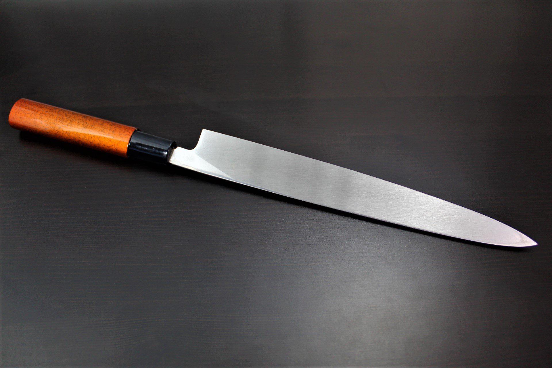 Sakai Takayuki Shobu Knife 240mm (9.4") with Saya - Shikisai Hikari - Molybdenum Stainless Steel - Image 6