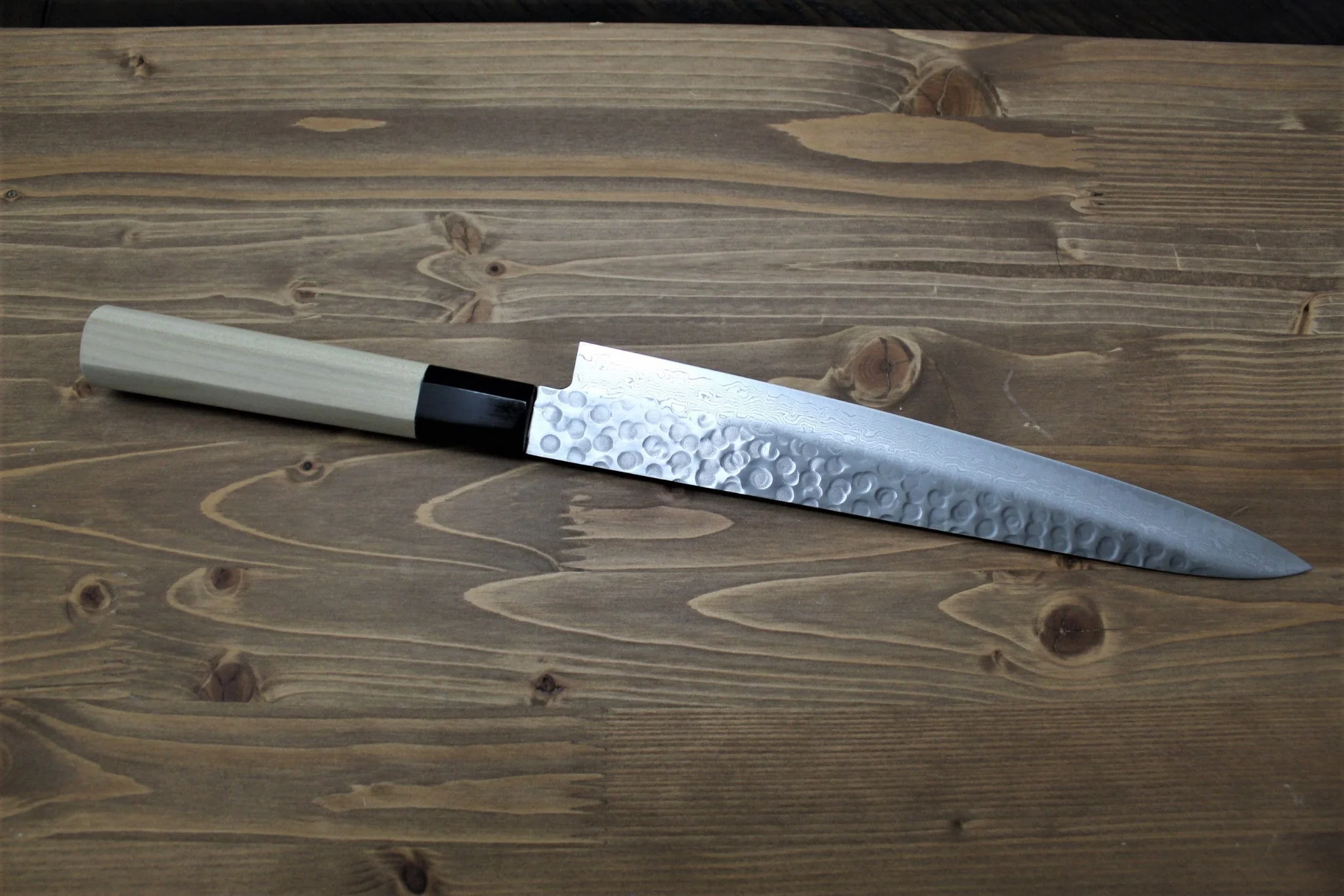 Sakai Takayuki Sujihiki Slicer 240 mm (9.4") Damascus 45 Layer with Magnolia Handle - Image 5